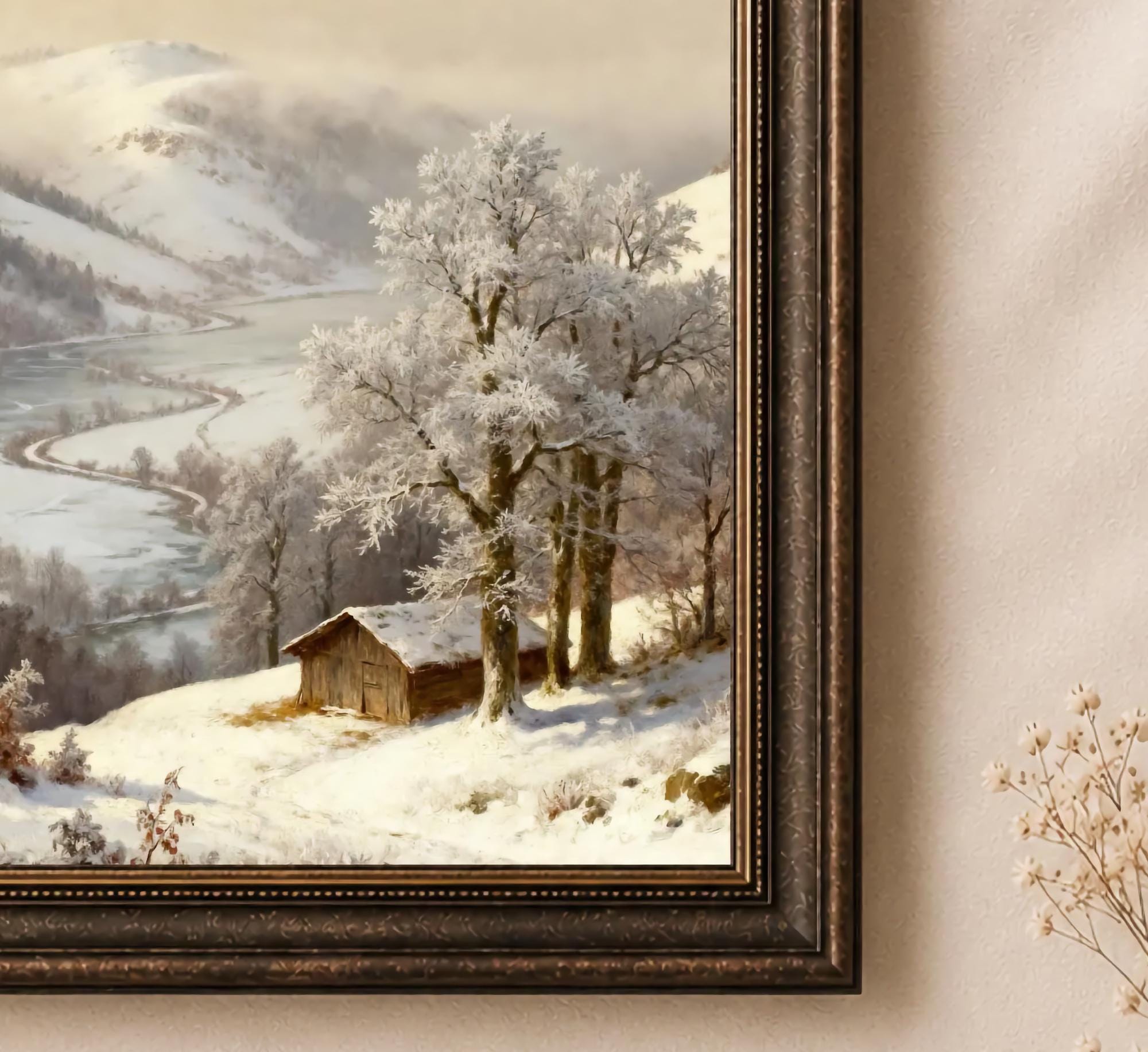 Cabin in the Golden Winter Valley — image 2