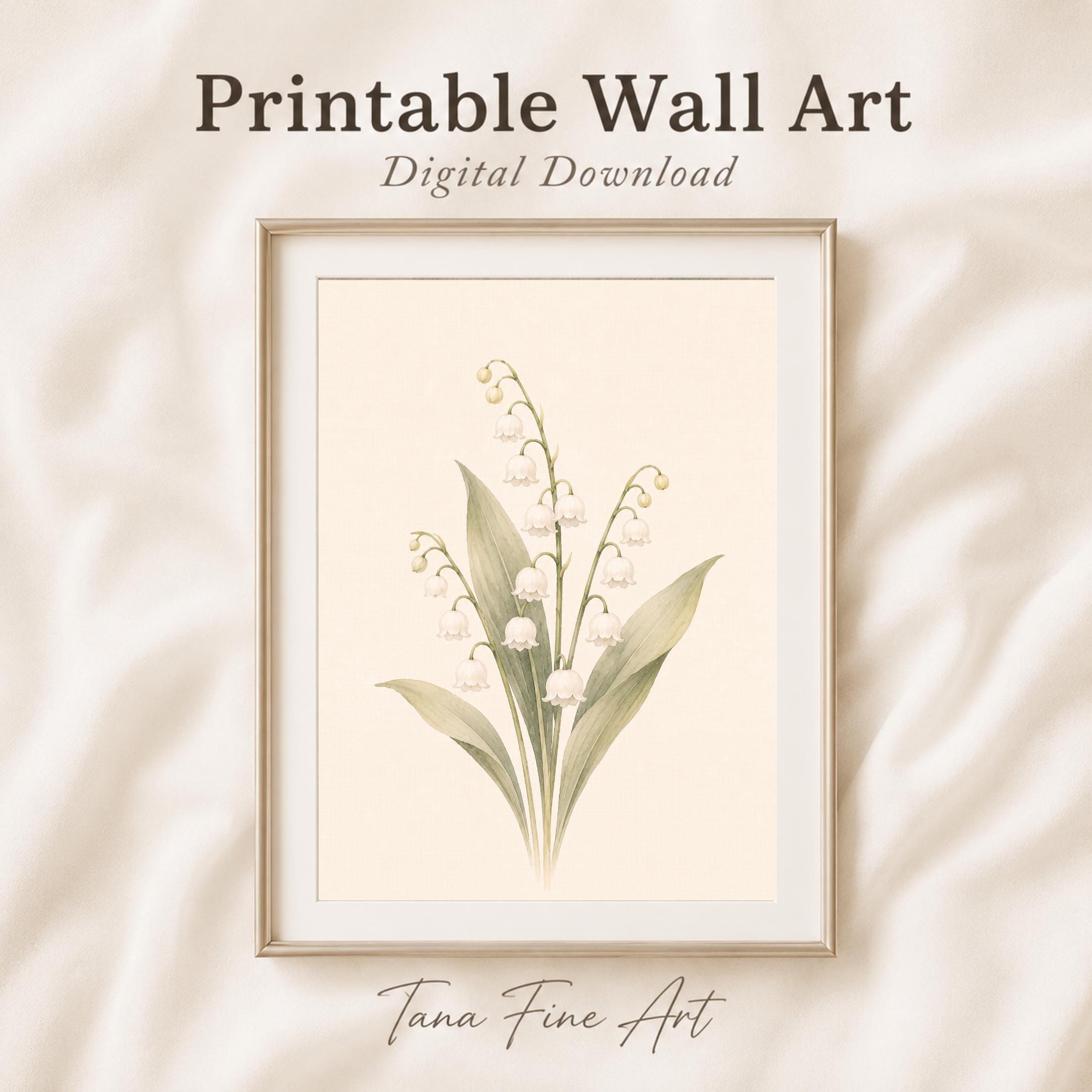 May Birth Flower Print | Lily of the Valley Wall Art | Botanical Gift Digital Download — image 2