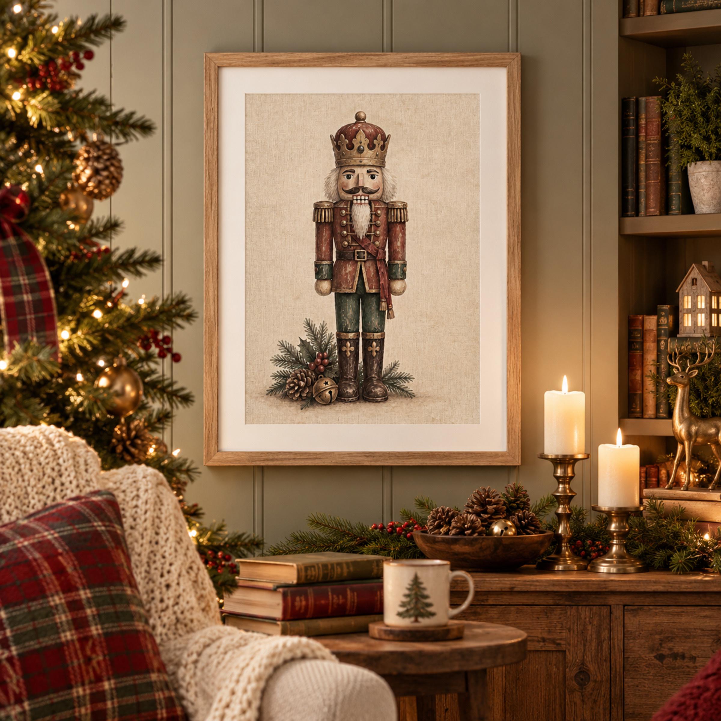 Nutcracker Soldier with Winter Greenery — image 3