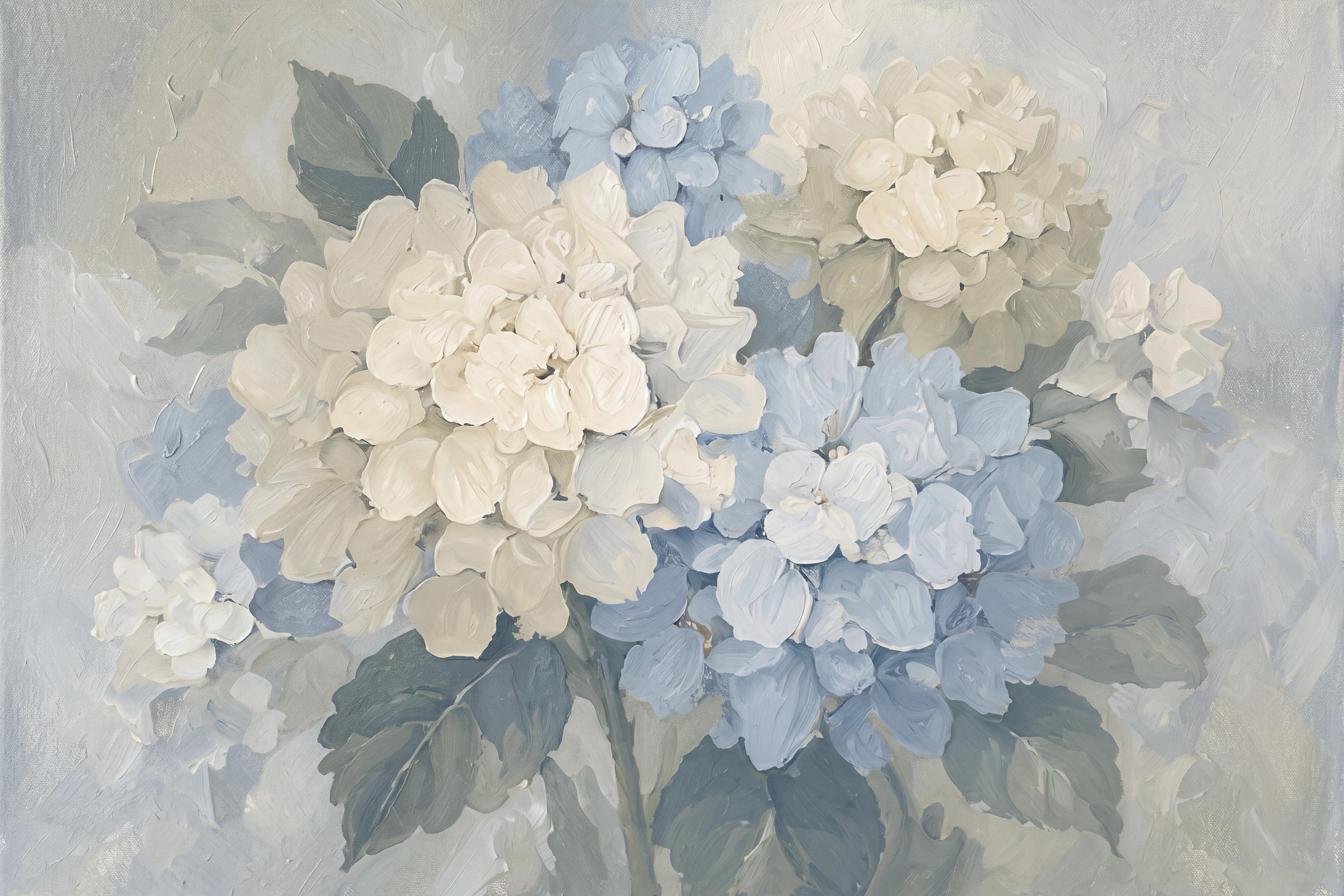 Blue Hydrangea Painting Wall Art Printable | Floral Art Print Decor (Digital Download) — image 2