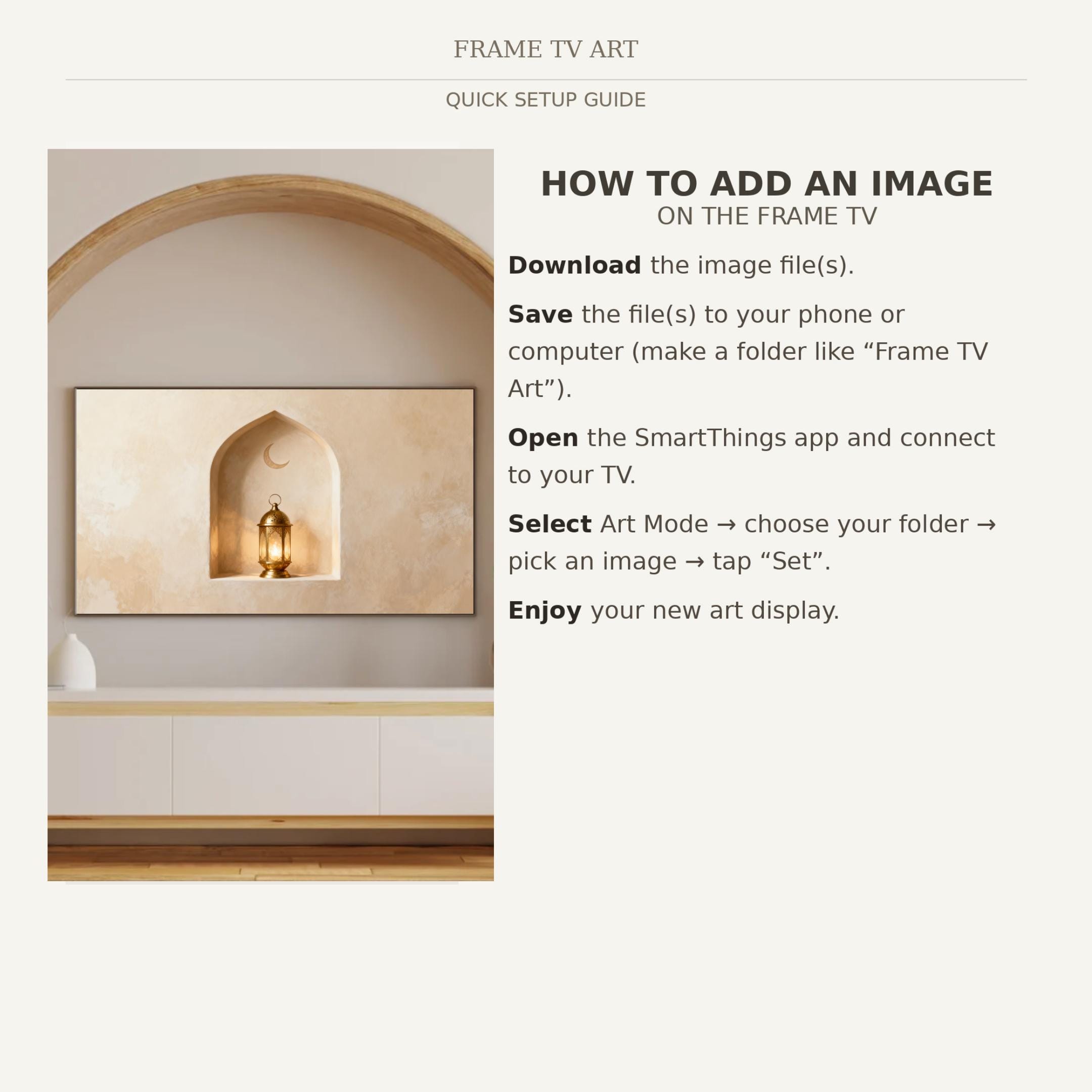 Islamic Frame TV Art Bundle 20 | Neutral Crescent Moon & Lantern Decor | 4K Digital Download — image 9