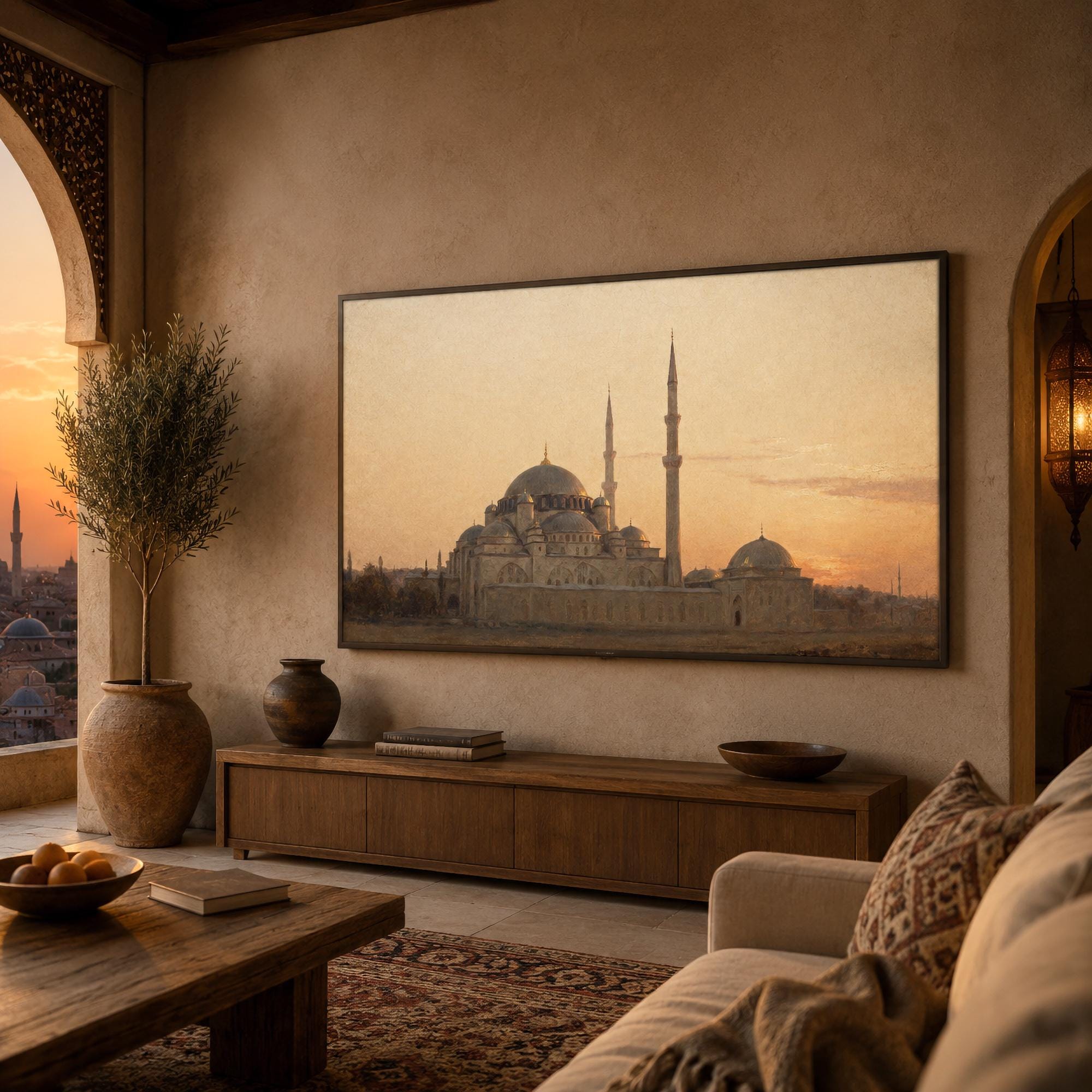 Mosque Sunset Frame TV Art | Islamic Architectural Landscape (Digital Download) — image 3