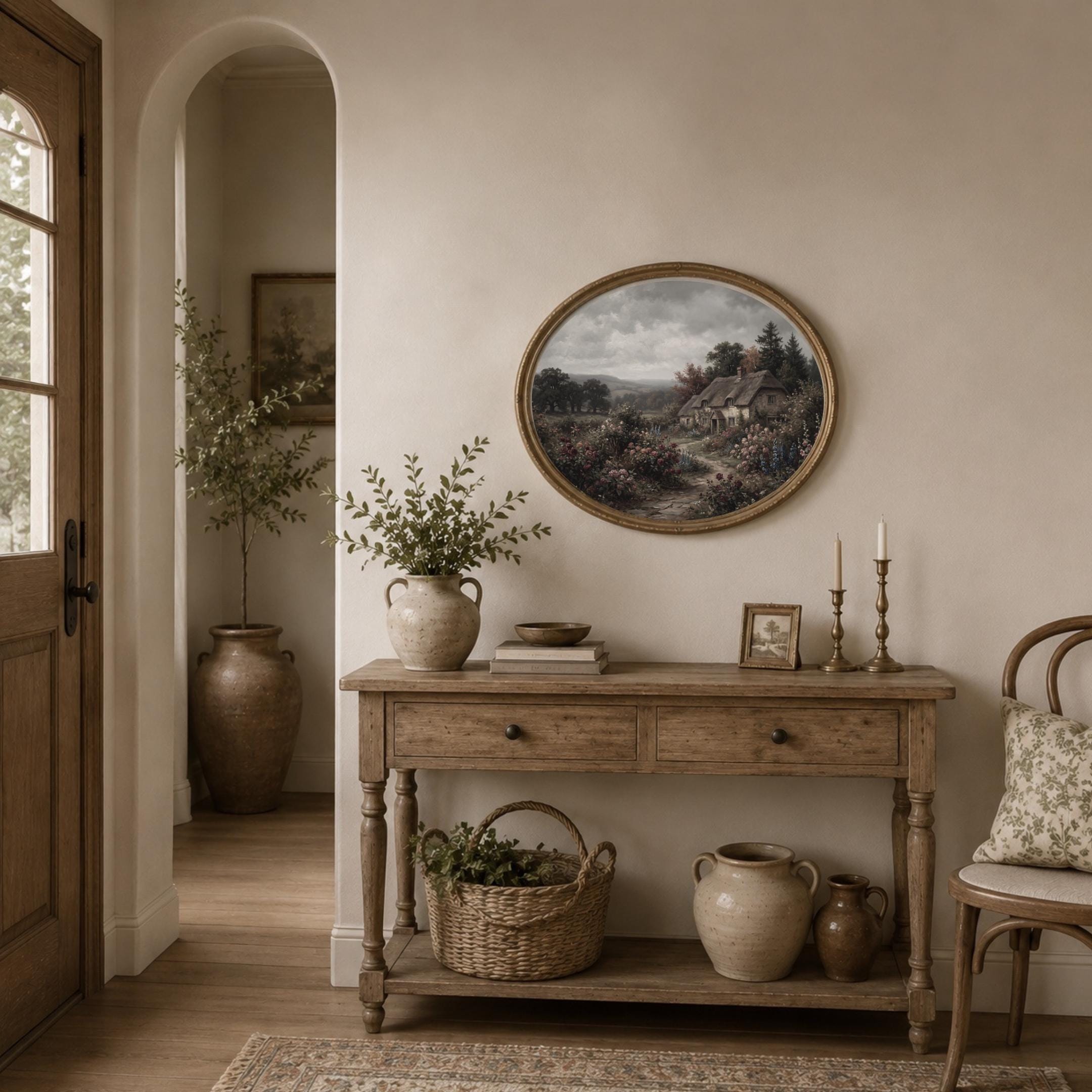 English Cottage Garden Wall Art, Dark Moody Landscape Print (Digital Download) — image 5