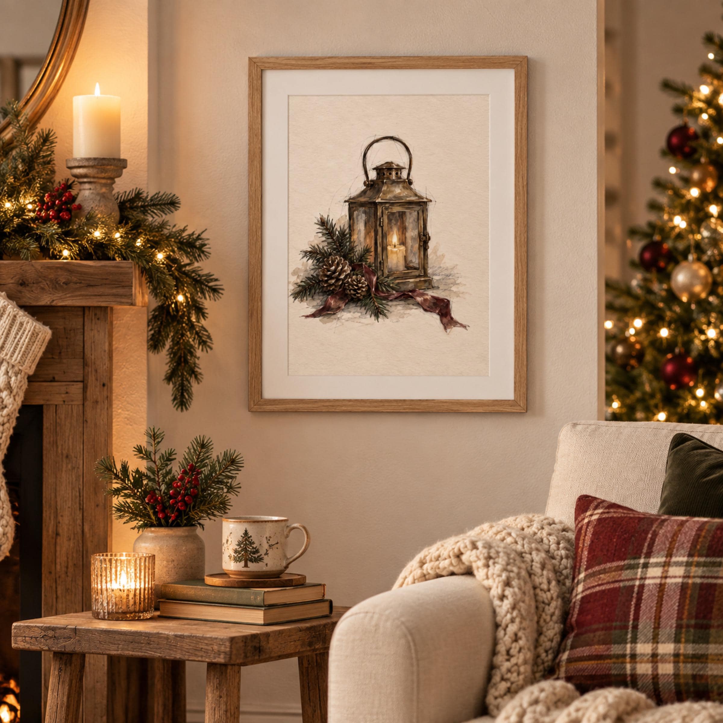 Christmas Lantern & Evergreen — image 3