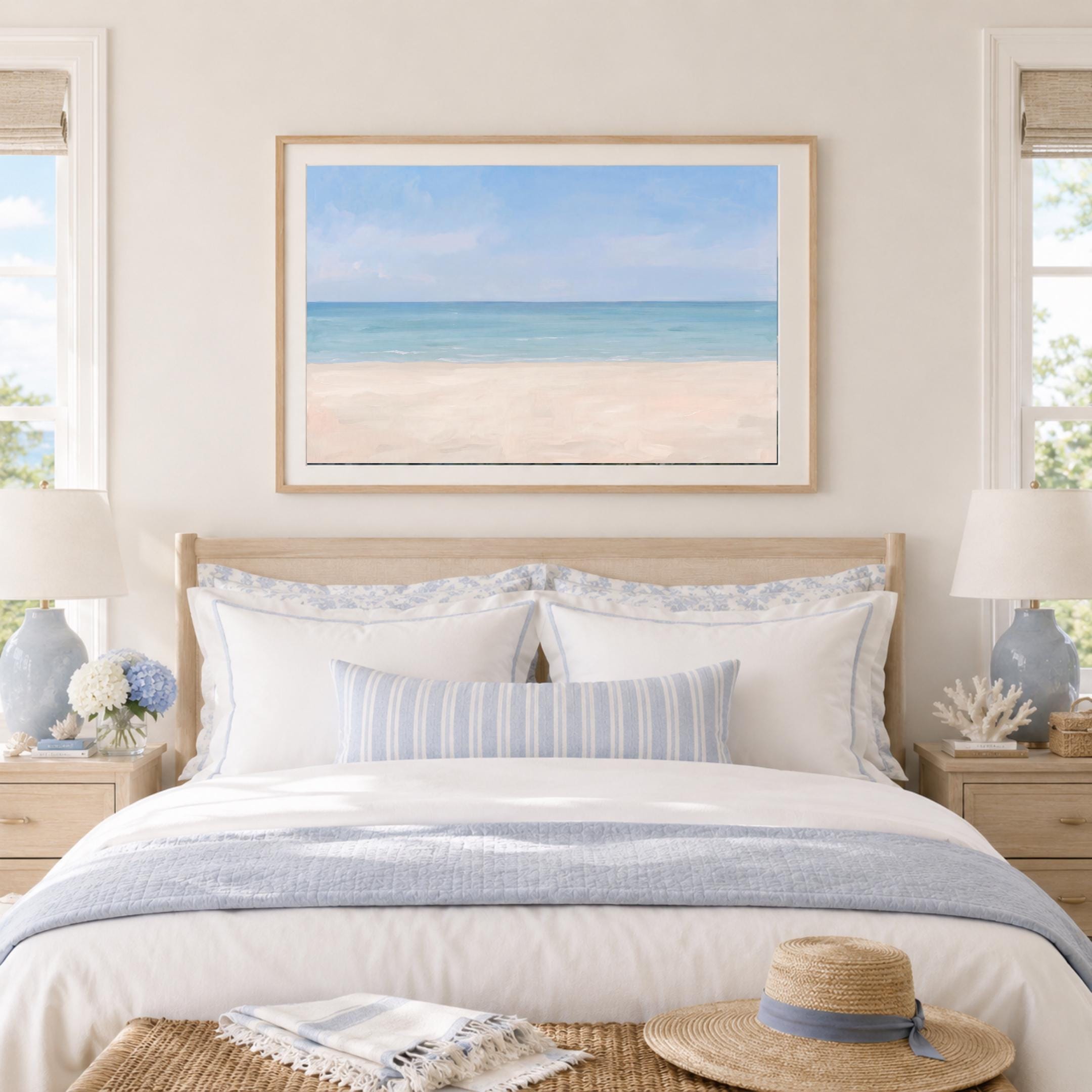 Minimal Coastal Summer Wall Art, Ocean Beach Landscape Print, Neutral Summer Decor (Digital Download) — image 6
