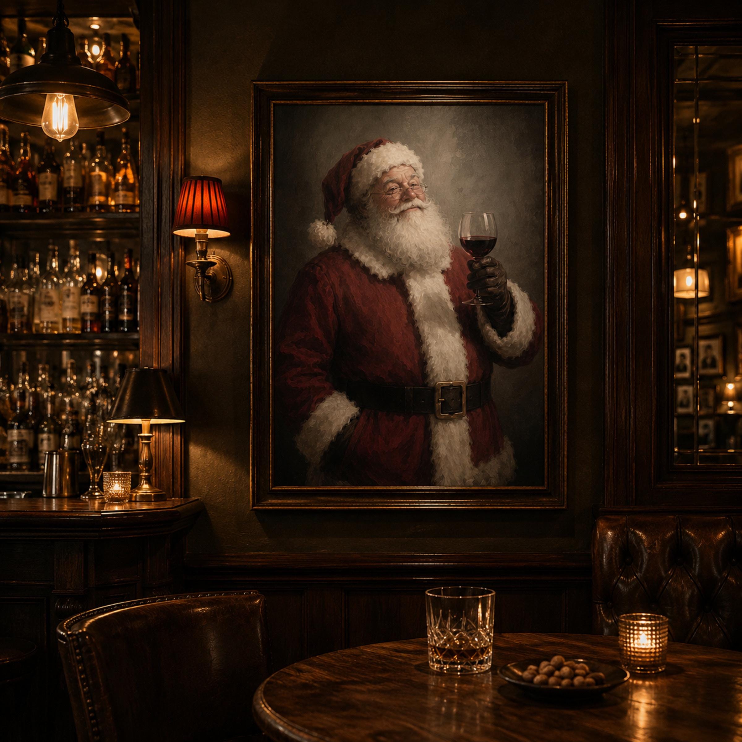 Santa with a Glass of Red Wine — image 4
