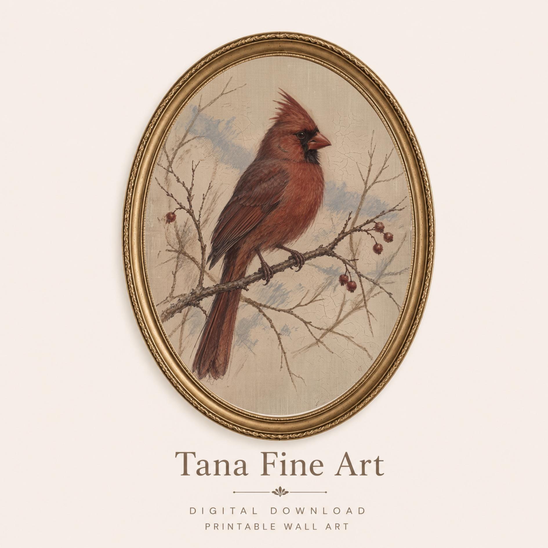 Red Cardinal on a Winter Branch — image 6