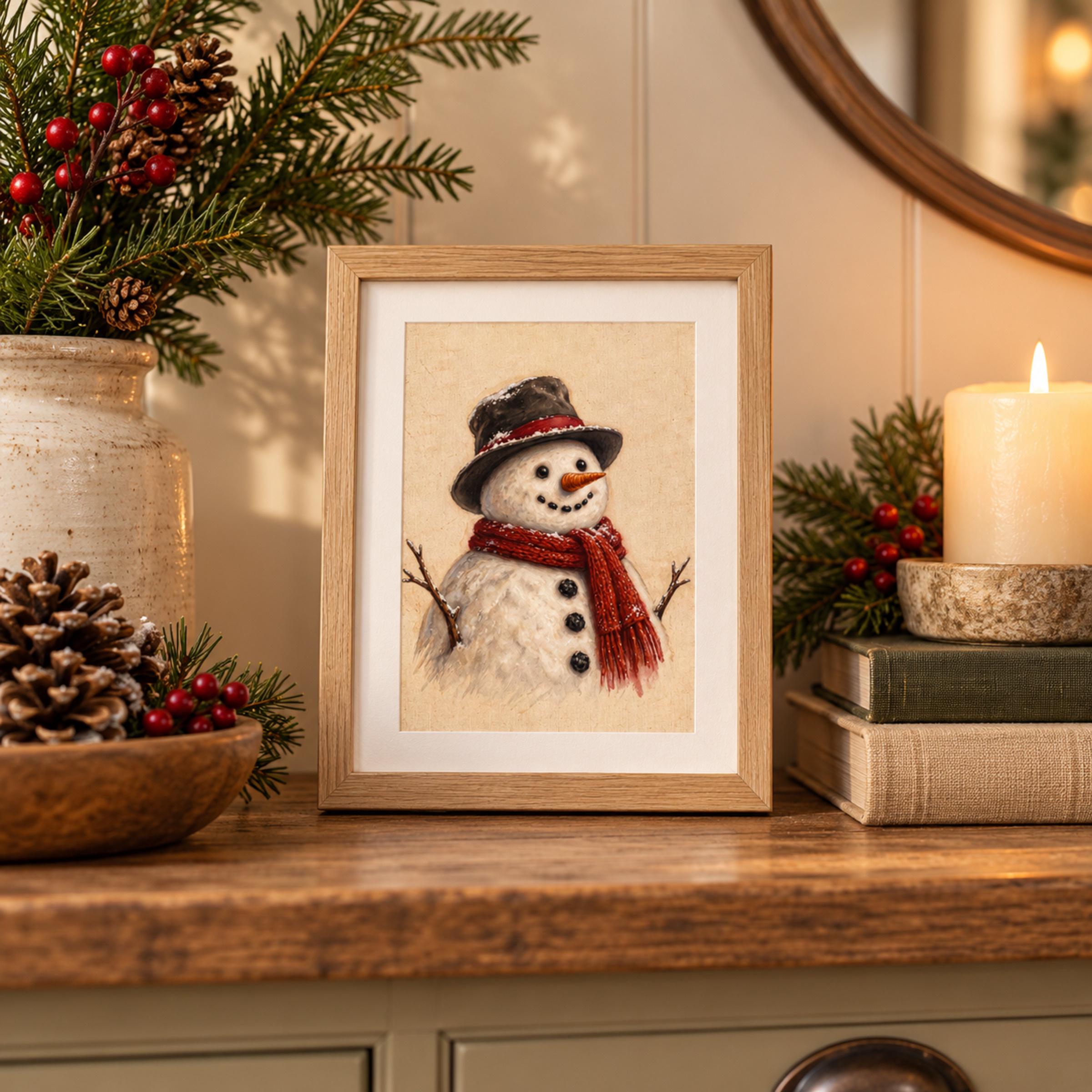 Snowman in a Red Scarf — image 3