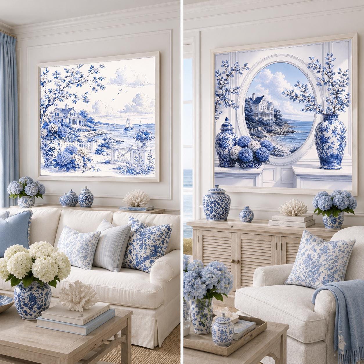 Hydrangeas by the Sea — Coastal Pair — image 3