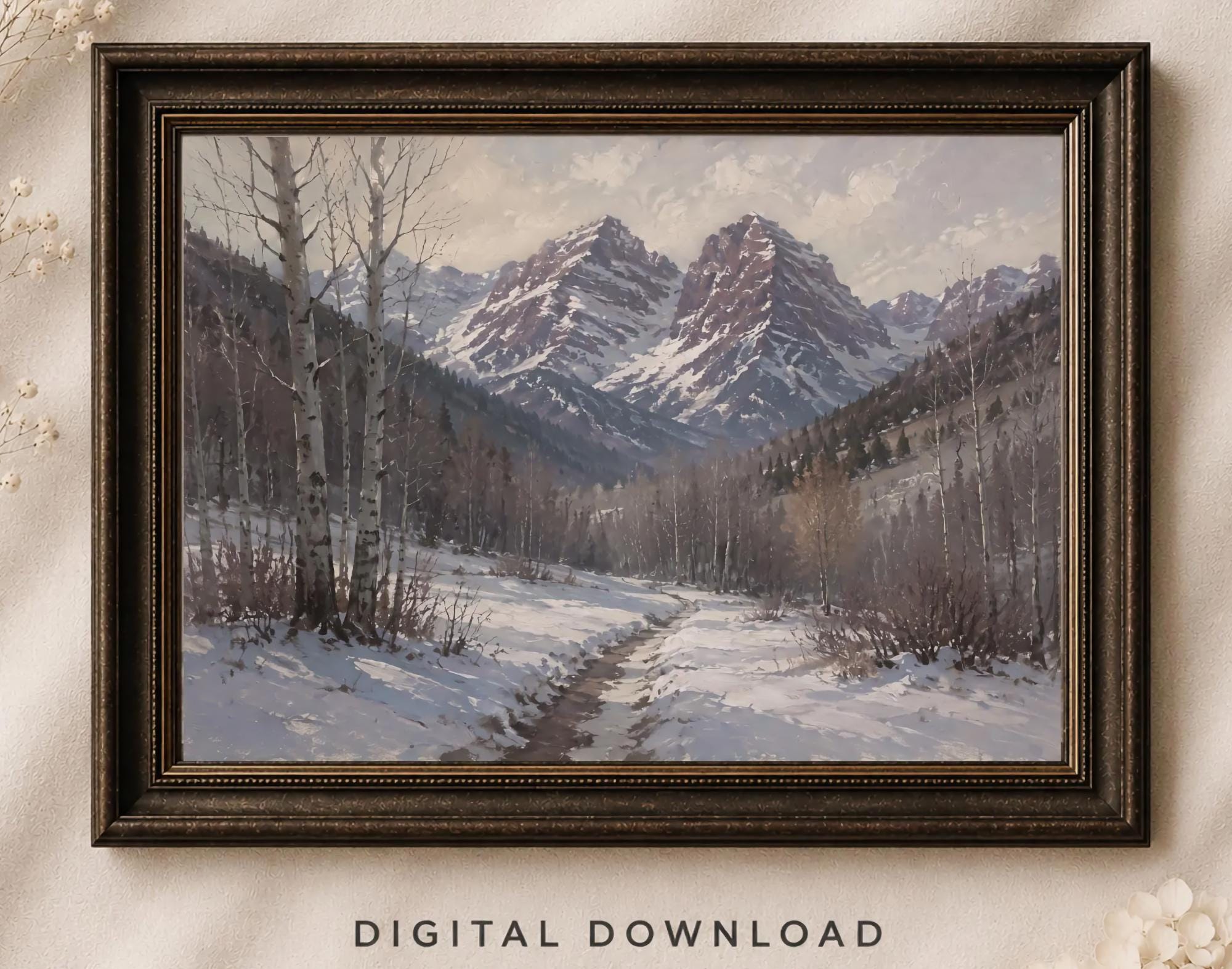 Maroon Bells-Inspired Winter Stream — image 2