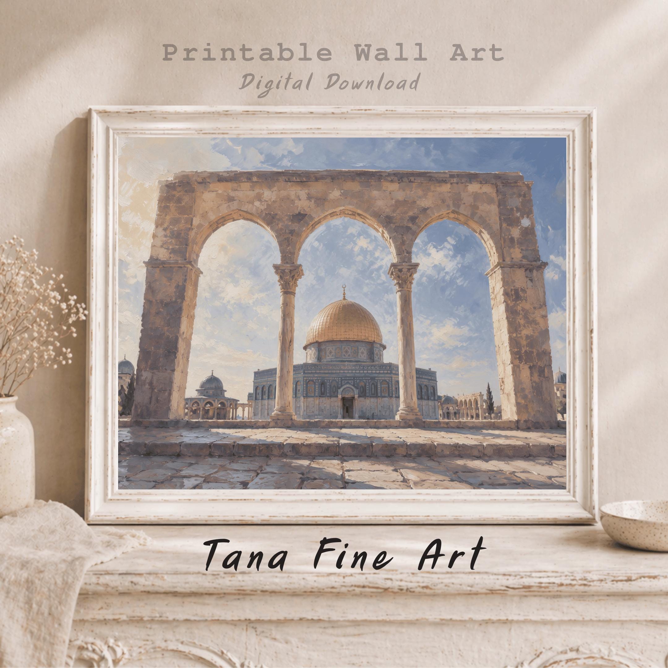 Vintage Dome of the Rock Jerusalem Islamic Wall Art, Islamic Architecture, Digital Download Print Decor — image 7
