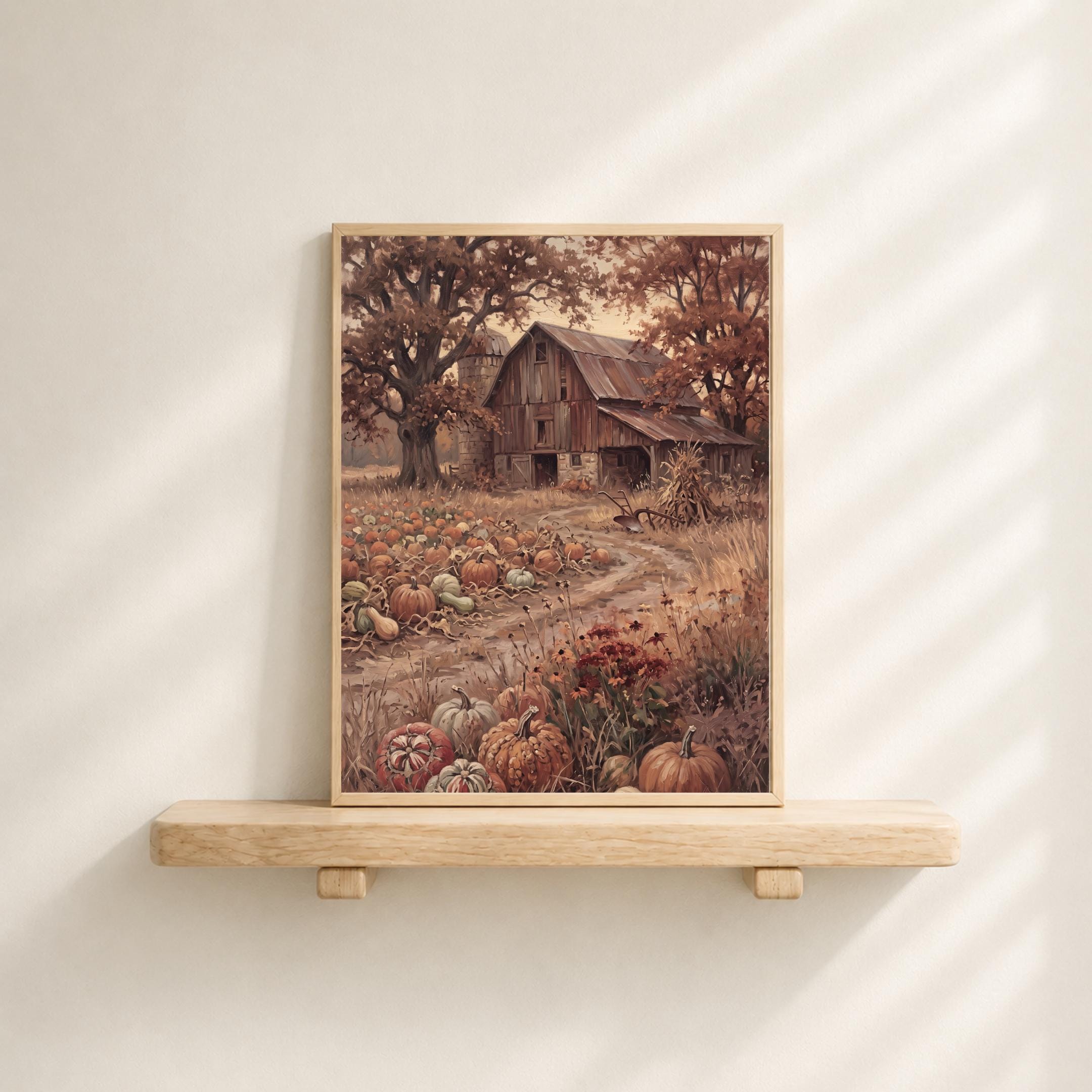 Fall Barn Wall Art, Pumpkin Patch Print, Rustic Farmhouse Printable Decor Digital Download — image 7