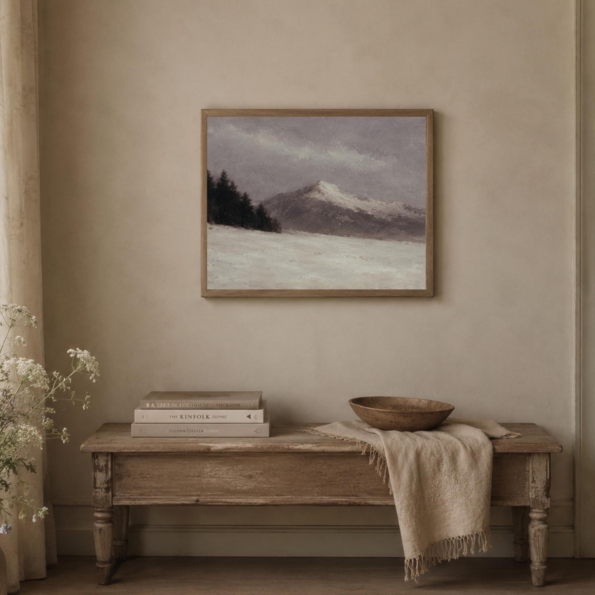 Mountain Peak beneath a Gray Winter Sky — image 6