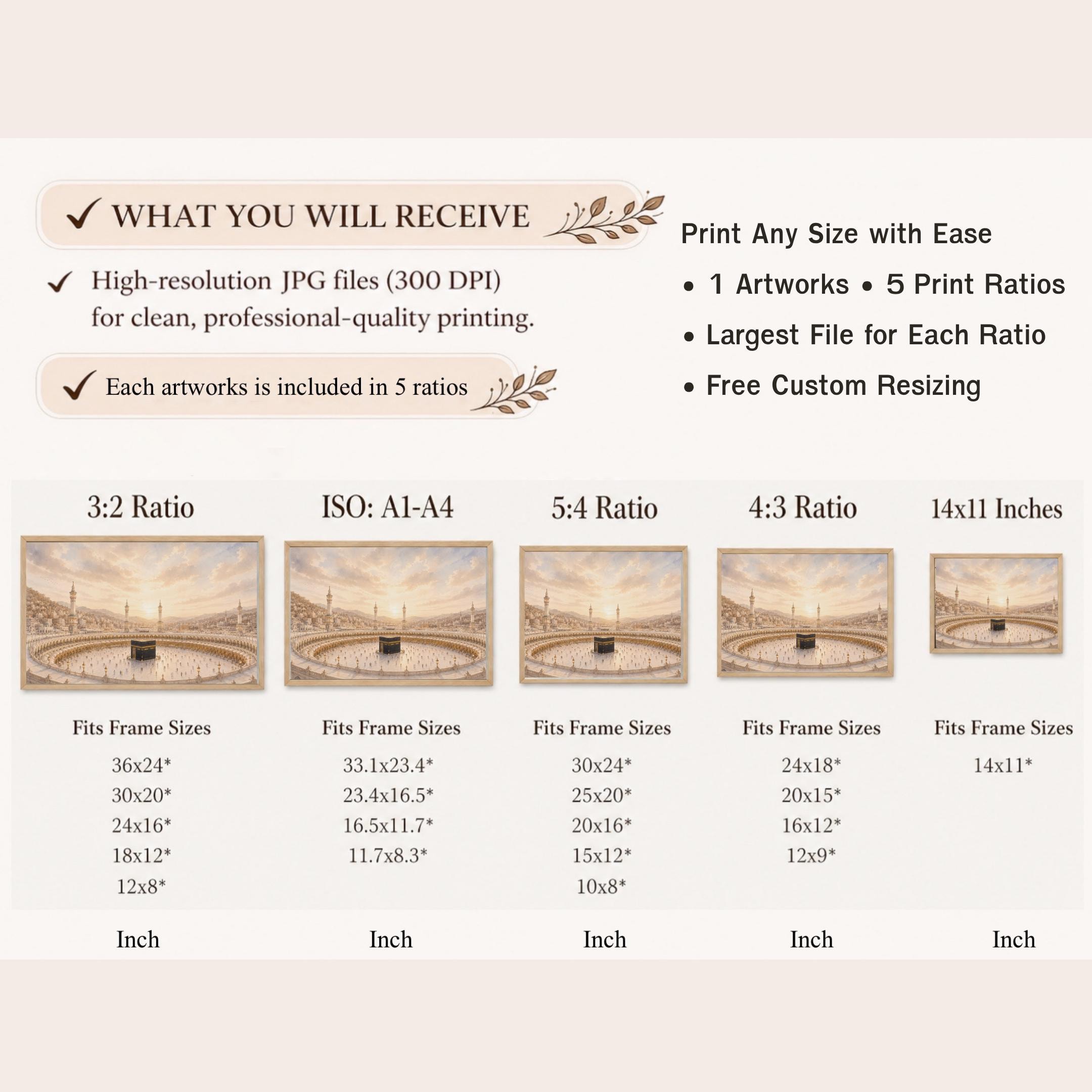 Kaaba Wall Art | Islamic Art Prints | Mecca Mosque Inspired Printable Digital Download — image 9