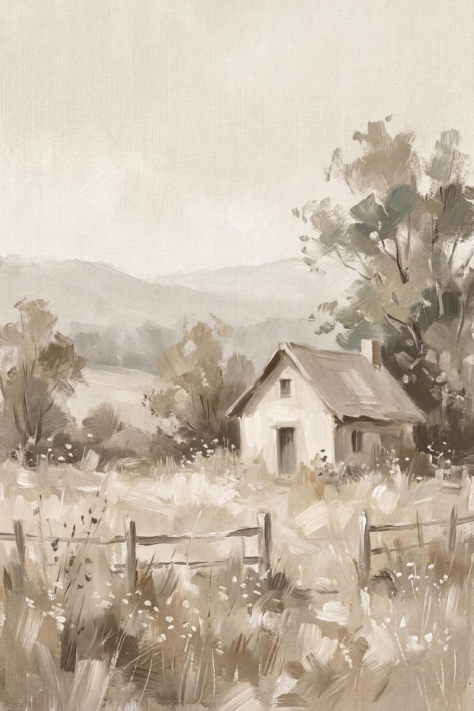 Neutral Farmhouse Landscape Wall Art Printable | Cottage Wall Decor (Digital Download) — image 2