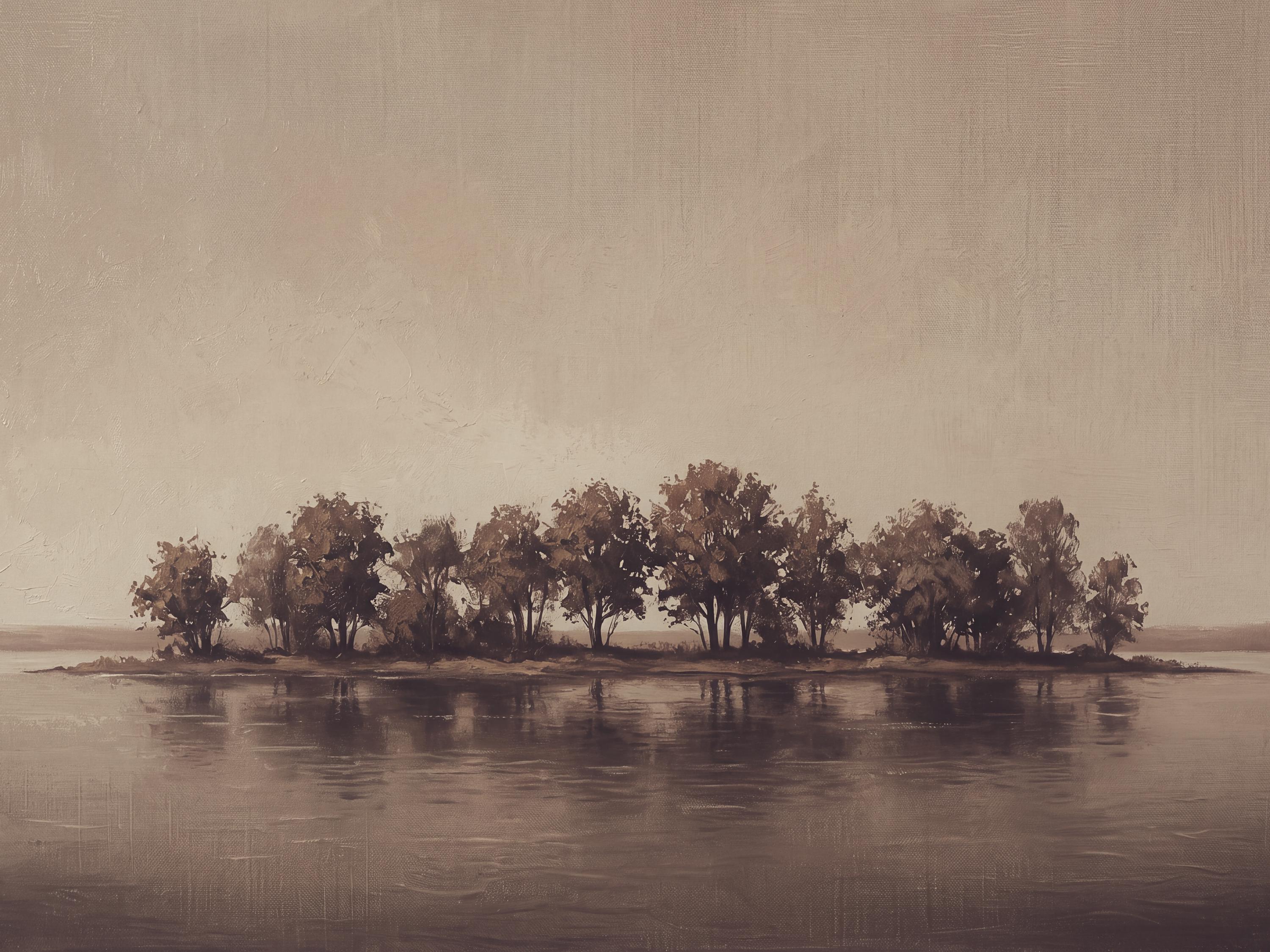 Minimalist Lake Tree Printable Wall Art, Neutral Landscape, Rustic Decor Digital Download — image 5