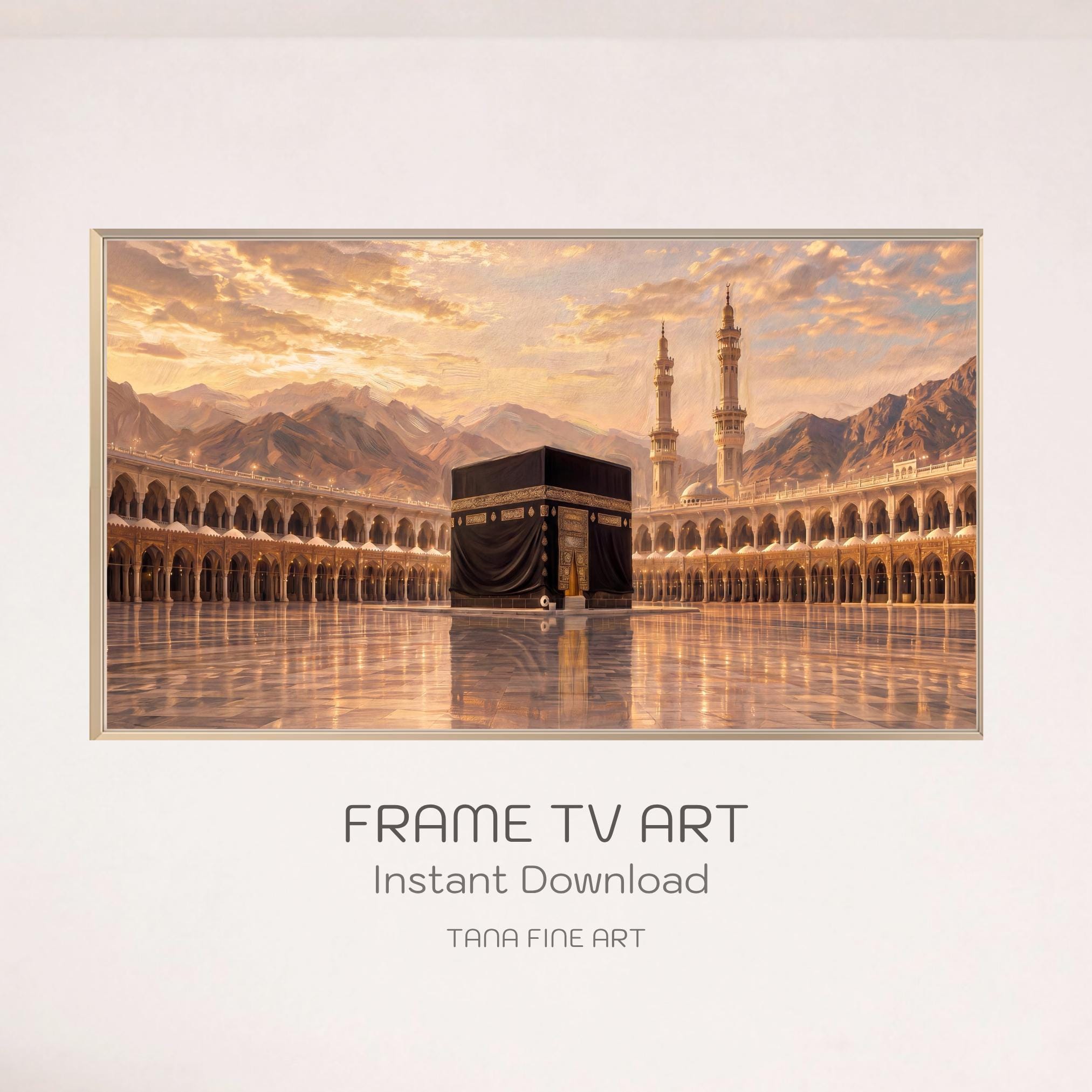 Islamic Frame TV Art Set of 3, Kaaba Medina Jerusalem Screen Display Digital Download — image 5