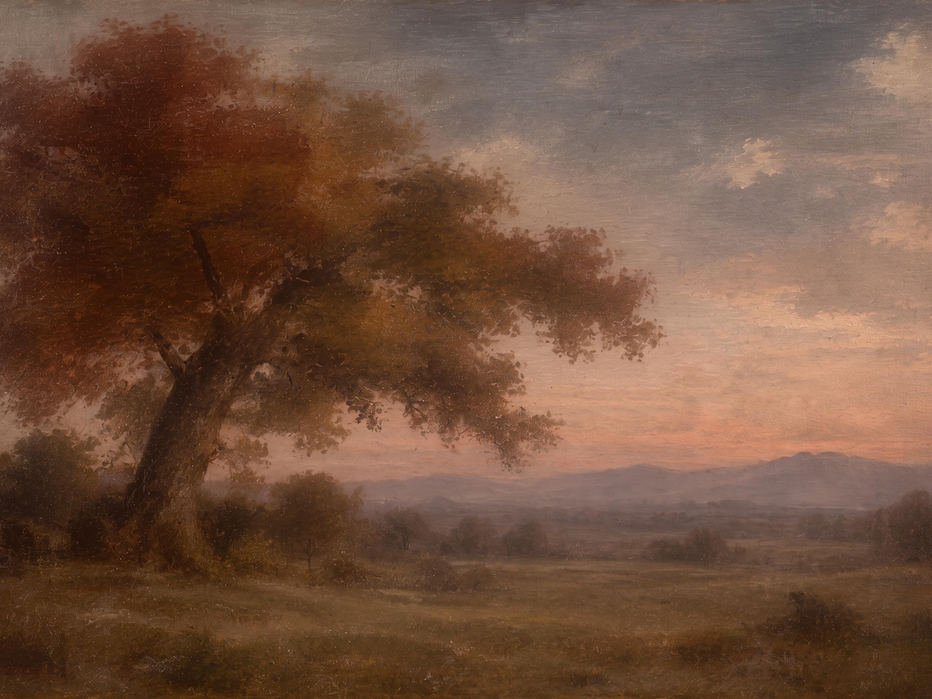 Vintage Autumn Tree Wall Art, Sunset Countryside Landscape, Warm Earthy Rustic Farmhouse, Digital Download — image 2