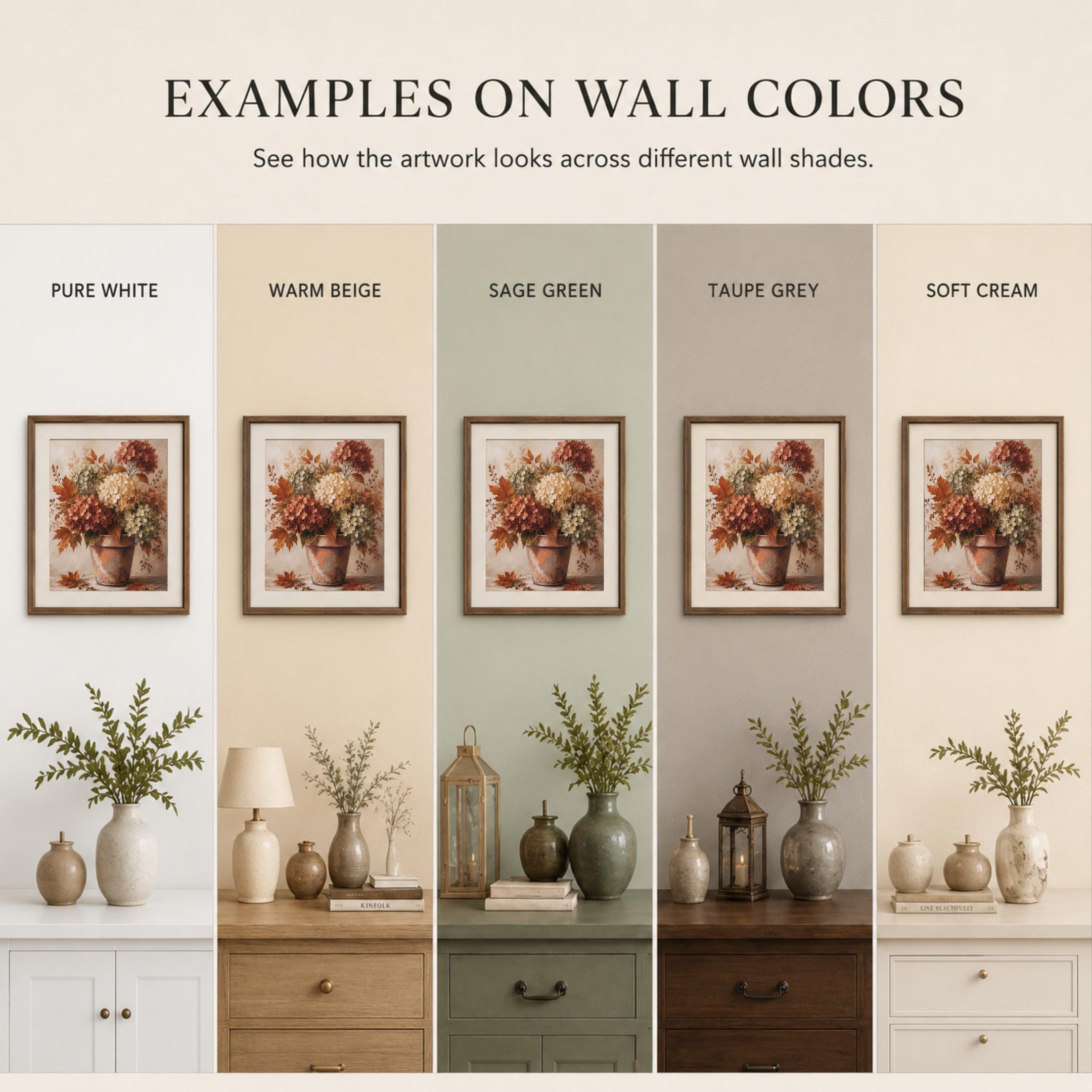 Fall Hydrangea Wall Art, Autumn Floral Pot Farmhouse Print, Rustic Cottage Flower (Digital Download) — image 9