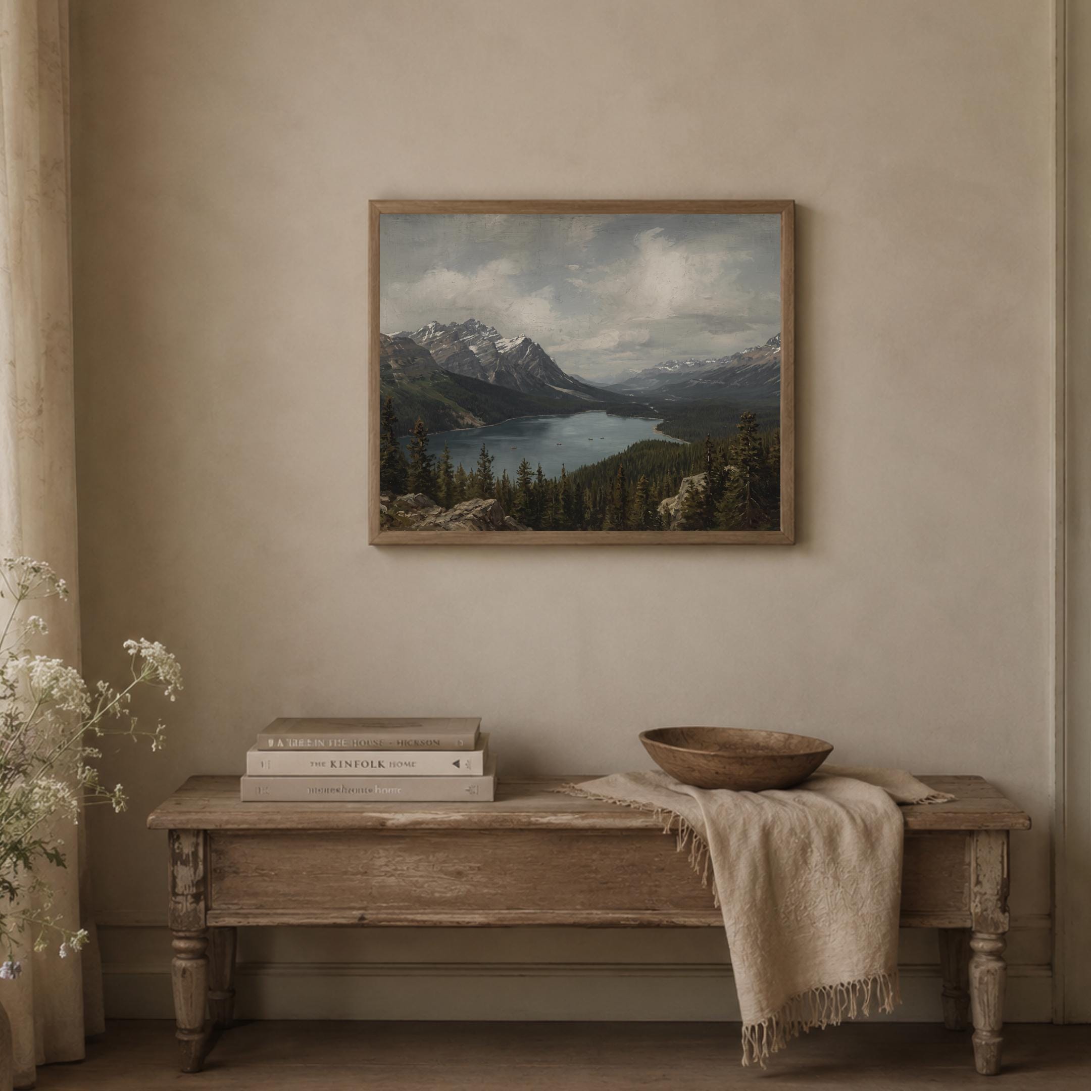 Mountain Lake Wall Art | Rocky Mountain Landscape Print | Vintage Nature Printable Digital Download — image 4