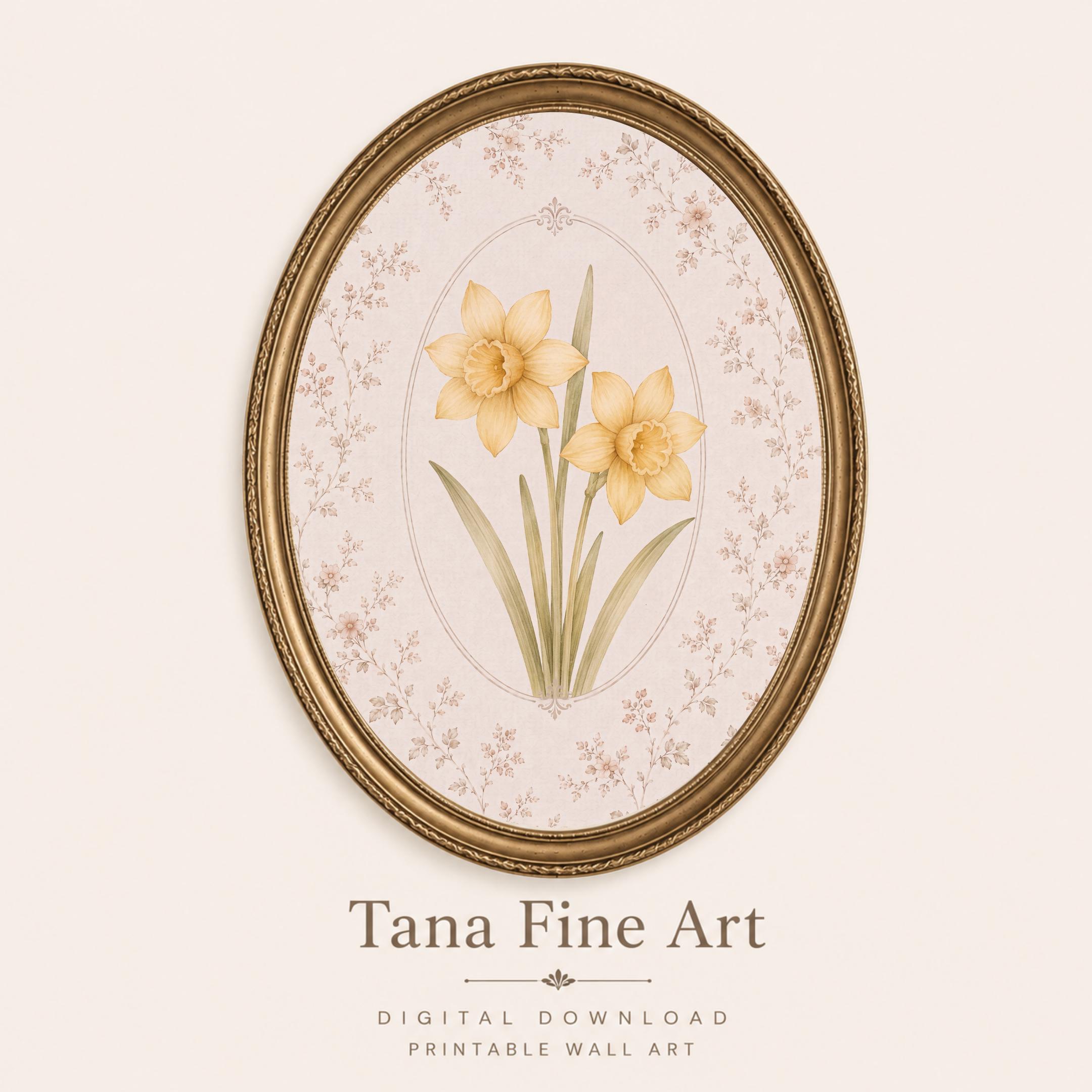 March Birth Month Flower Print | Daffodil Printable Wall Art | Vintage Botanical Gift Digital Download — image 4