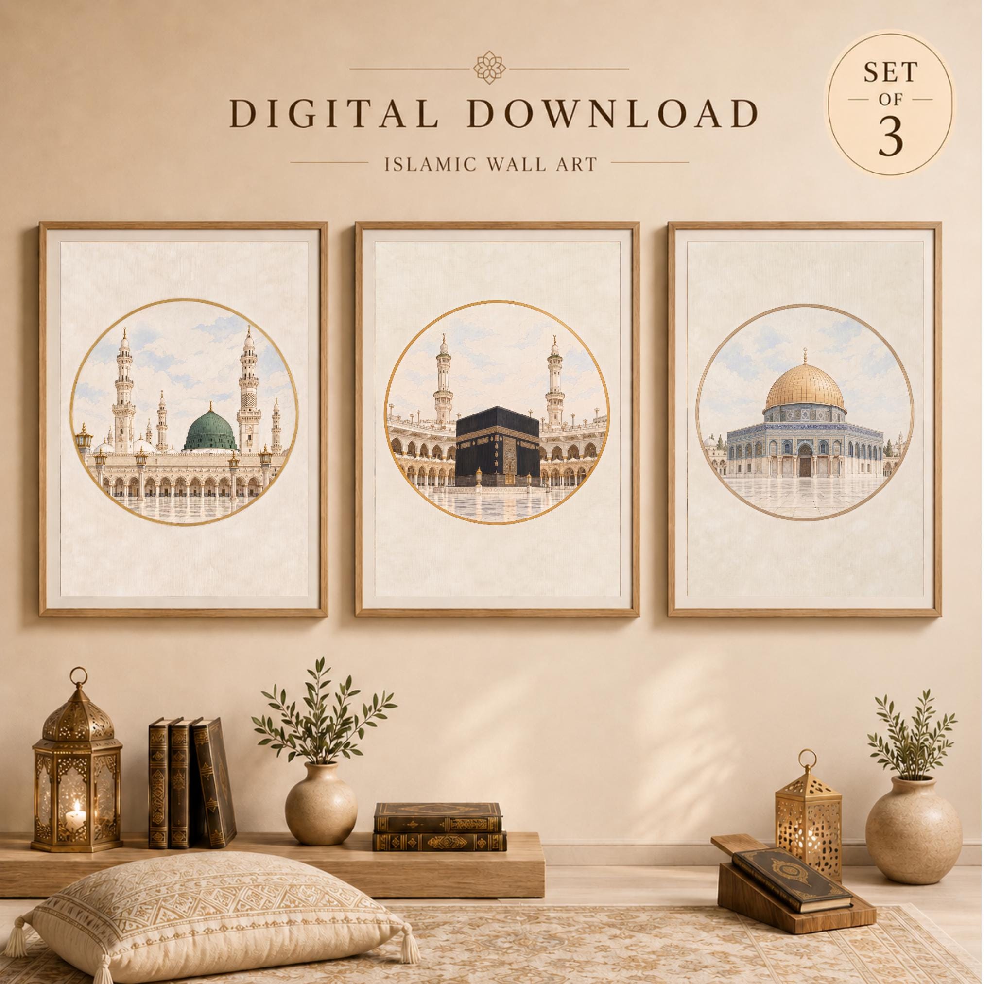 Islamic Landmark Medallions — Set of 3