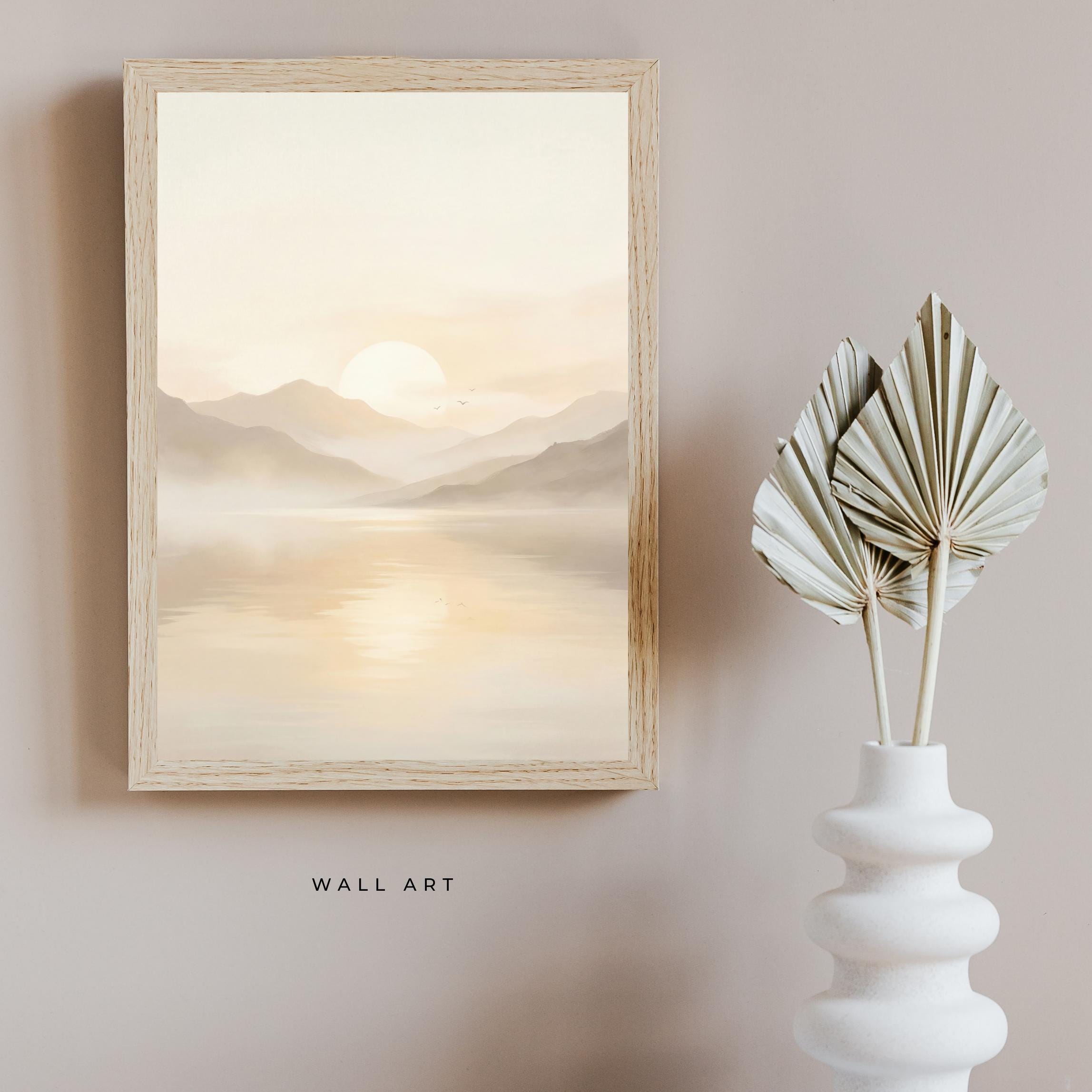 Printable Mountain Sunrise Wall Art, Neutral Landscape Wall Decor, Digital Download — image 9