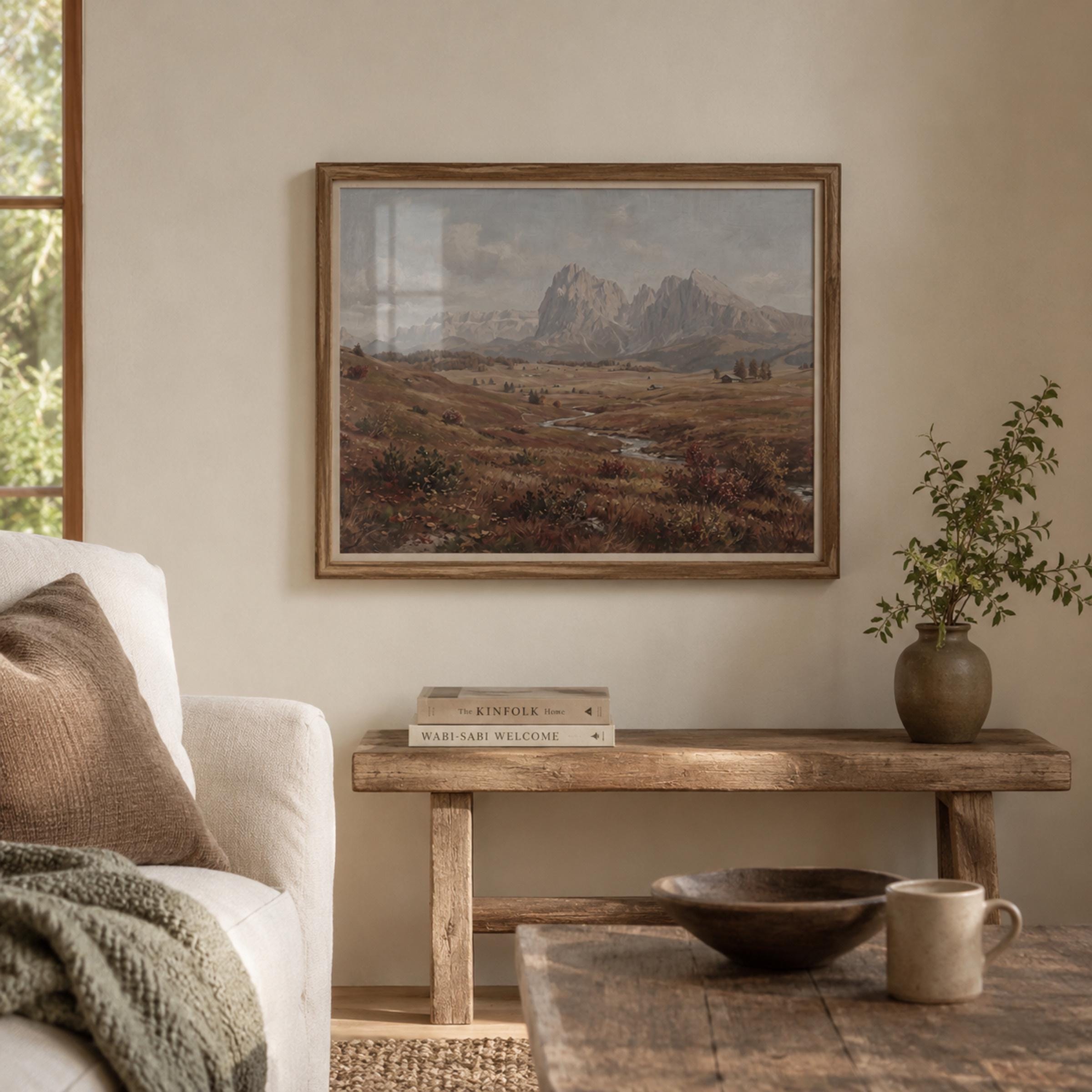 Mountain Landscape Wall Art | Alpine Meadow Print | Dolomites Inspired Nature Printable Digital Download — image 3