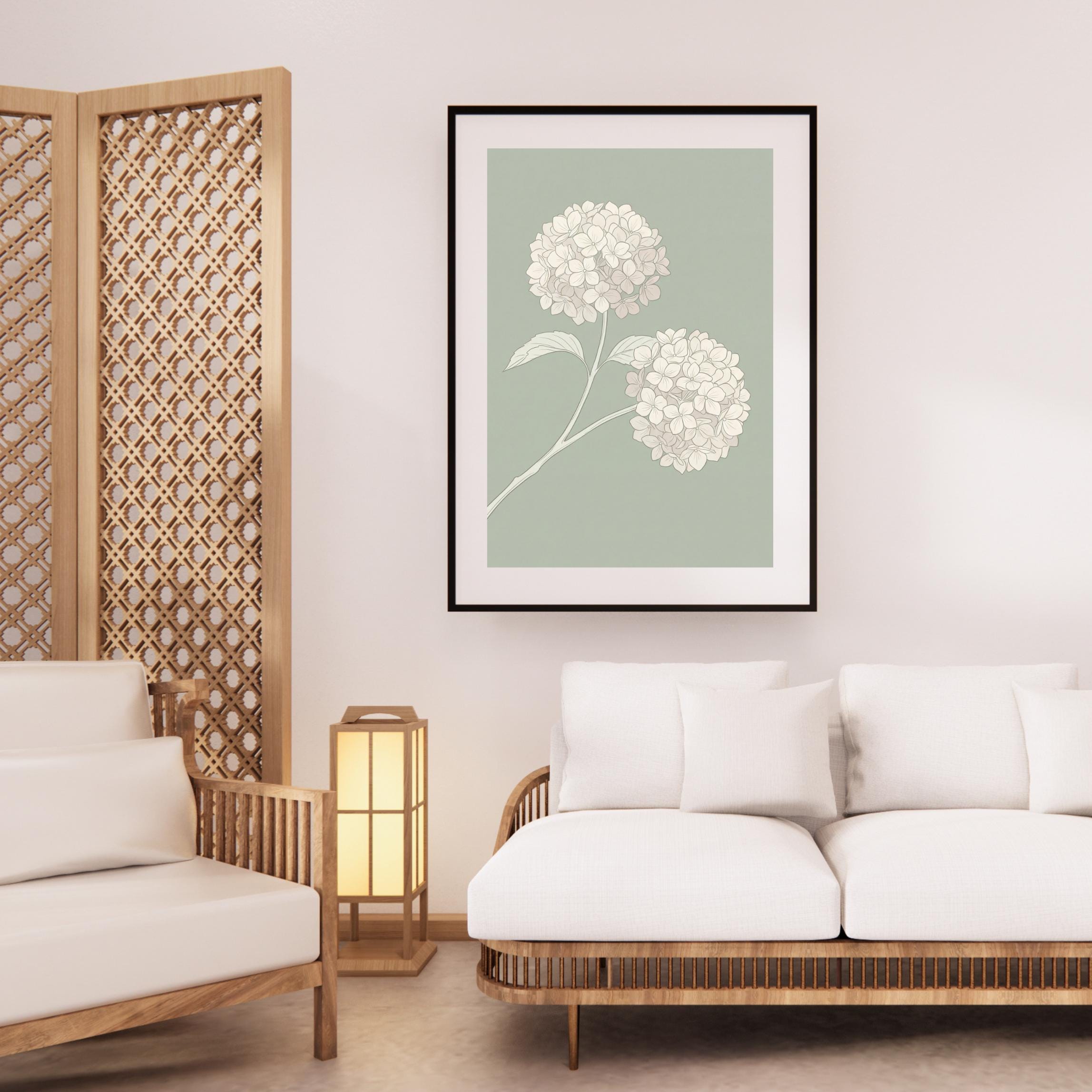 Botanical Sage Green Wall Art Set of 3 | Magnolia Hydrangea Leaf Decor (Digital Download) — image 5