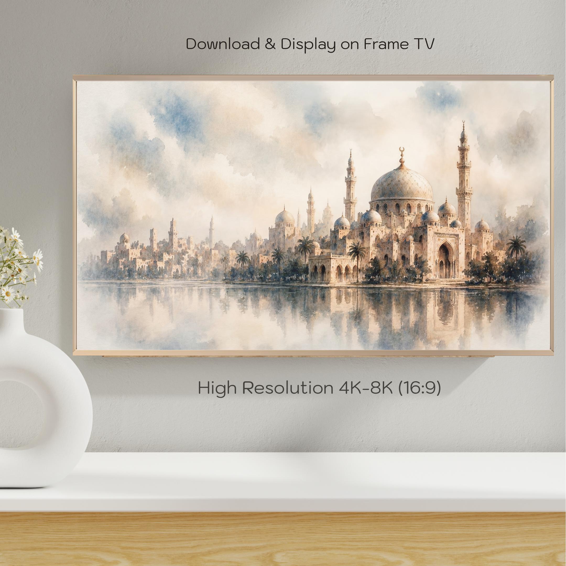 Neutral Islamic Frame TV Art | Mosque Skyline Digital Download — image 6