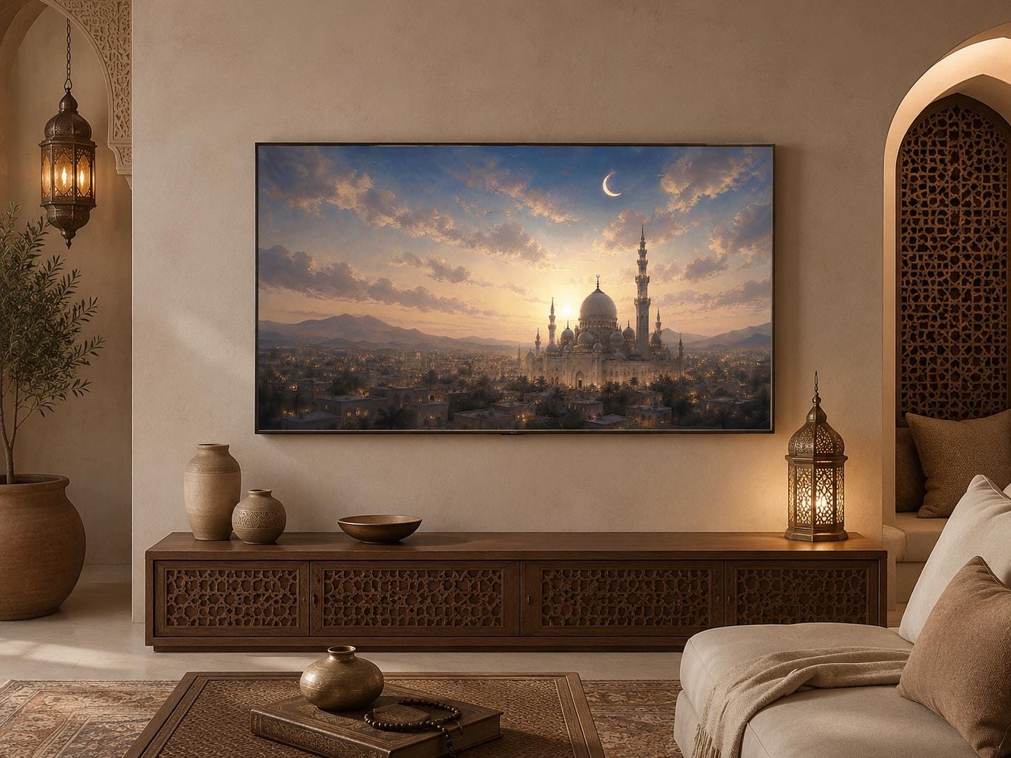 Islamic Mosque Frame TV Art, Crescent Moon Sunset for Samsung The Frame (Digital Download) — image 3