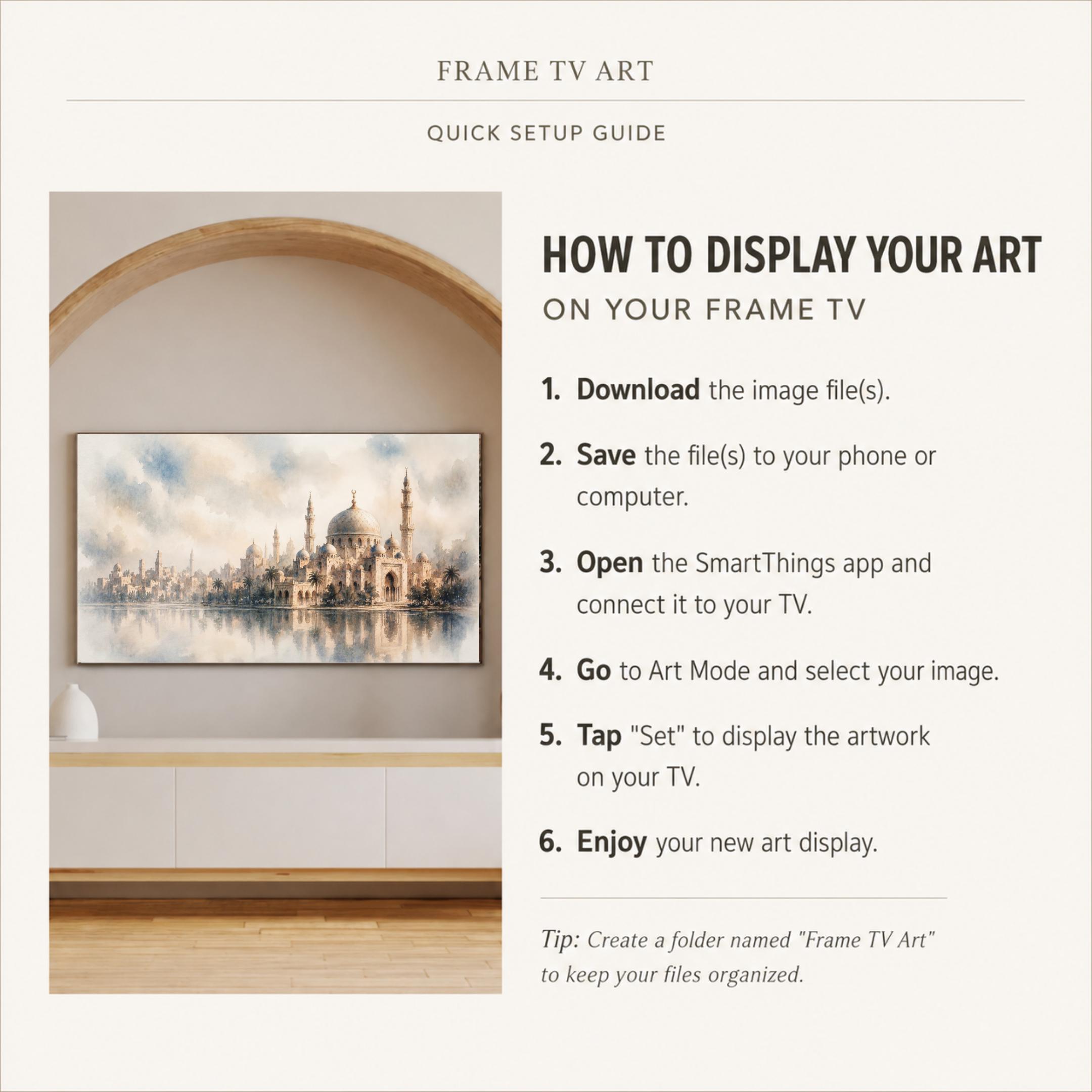 Neutral Islamic Frame TV Art | Mosque Skyline Digital Download — image 8