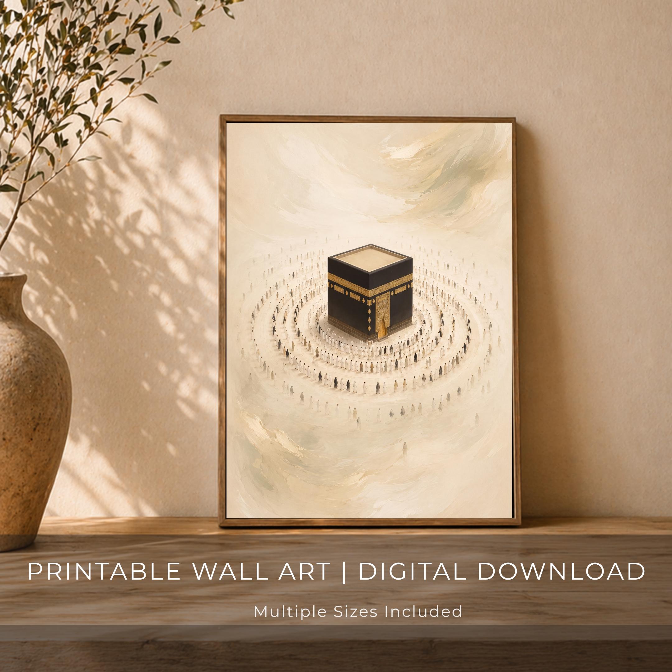 Kaaba Wall Art Printable, Islamic Mecca, Minimalist Neutral Prayer Room Muslim Decor (Digital Download) — image 3