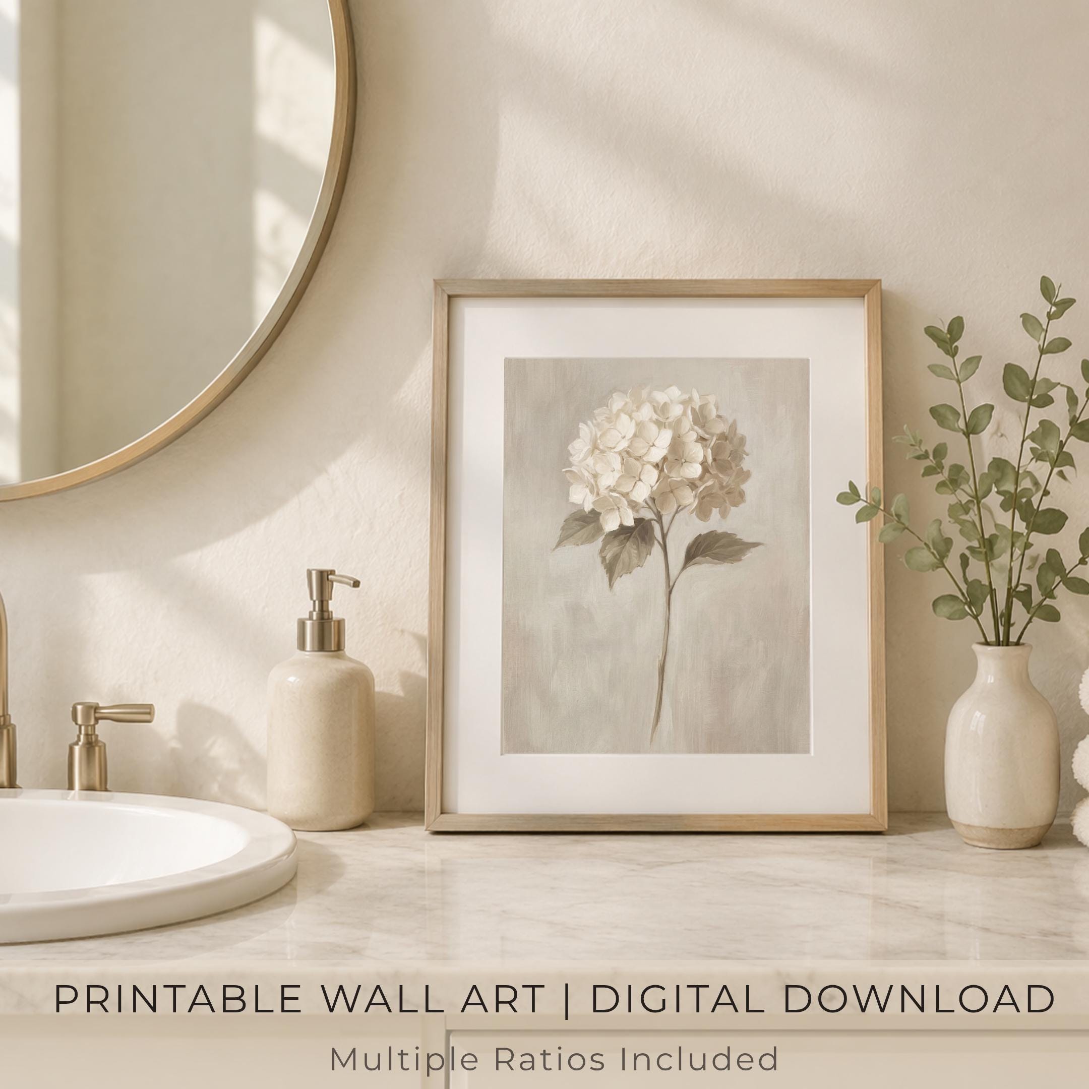 Vintage Hydrangea Botanical Wall Art Prints |  Farmhouse Floral Decor (Digital Download) — image 10