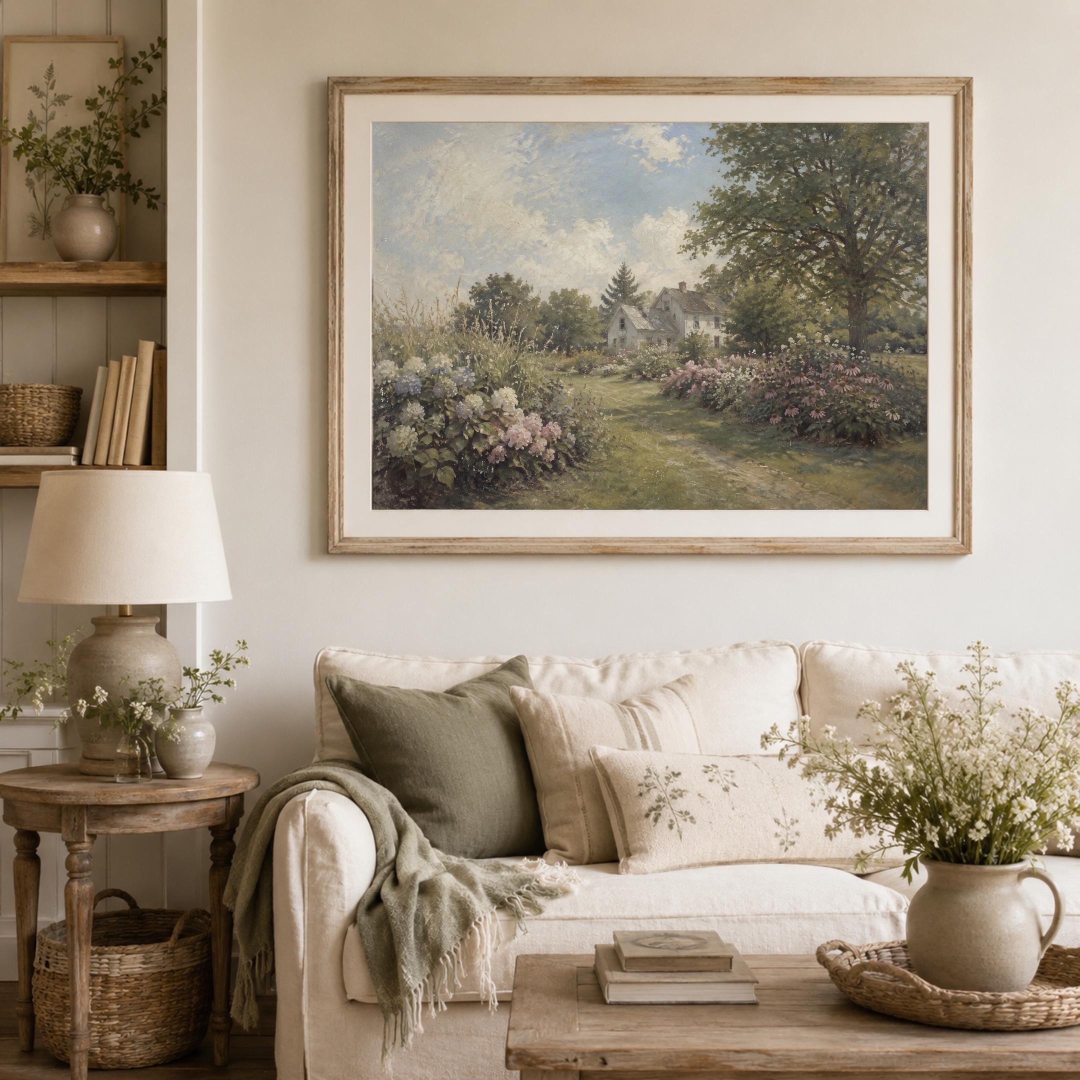 Vintage American Cottage Garden Printable Wall Art, Wildflower Landscape, Rustic Farmhouse Country Home Decor — image 9