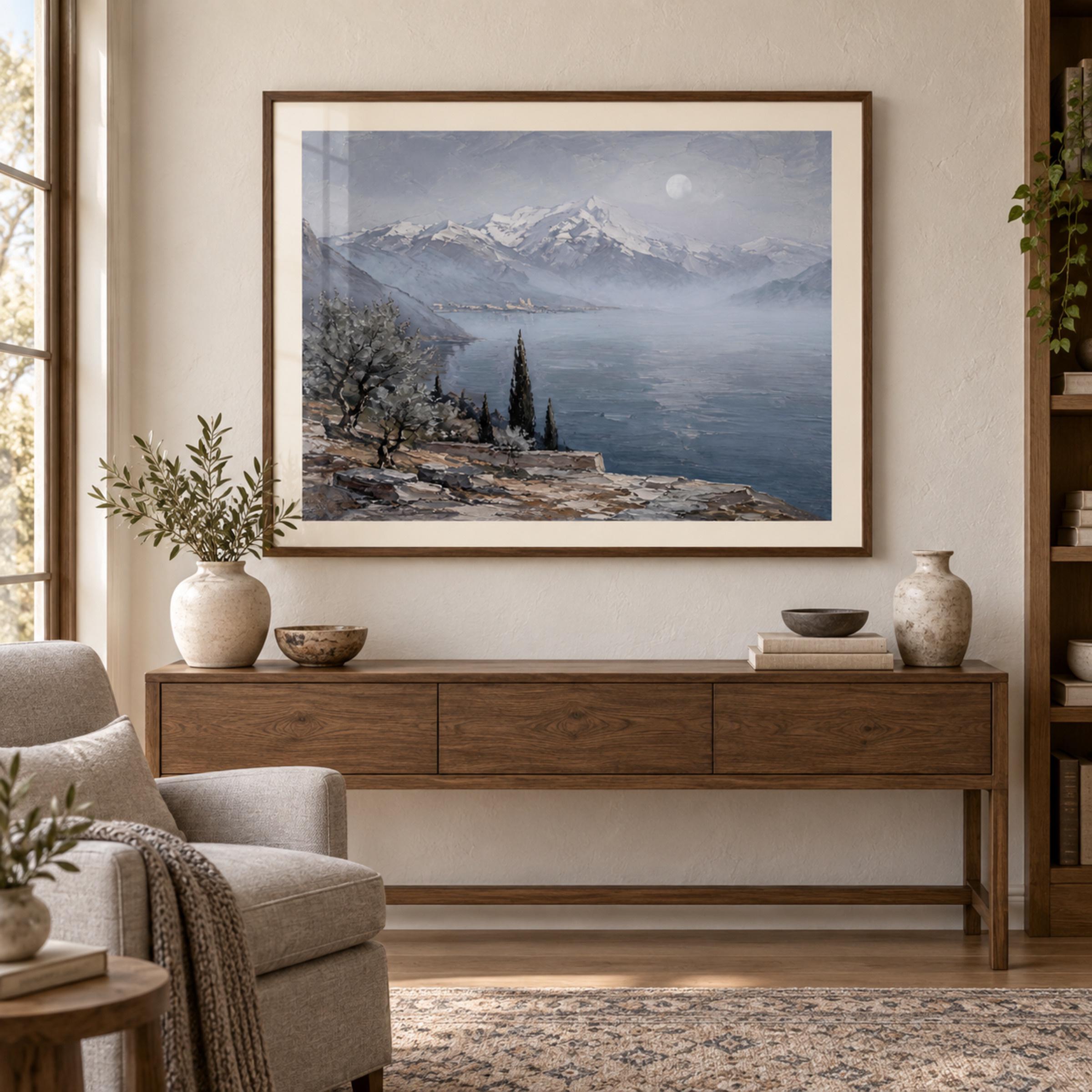 Blue Lake beneath Misty Alpine Peaks — image 4