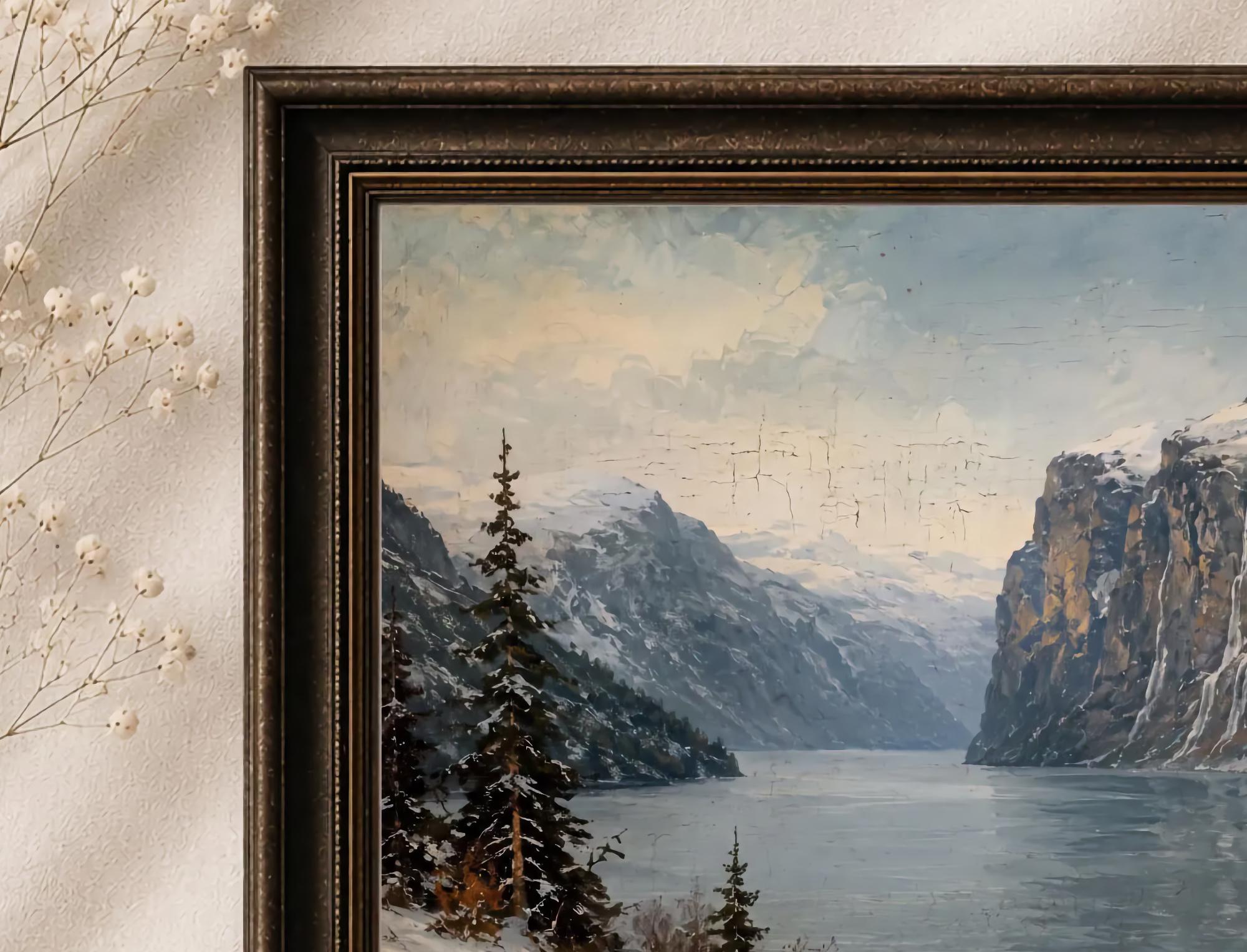 Winter Fjord beneath Snow-Covered Cliffs — image 2