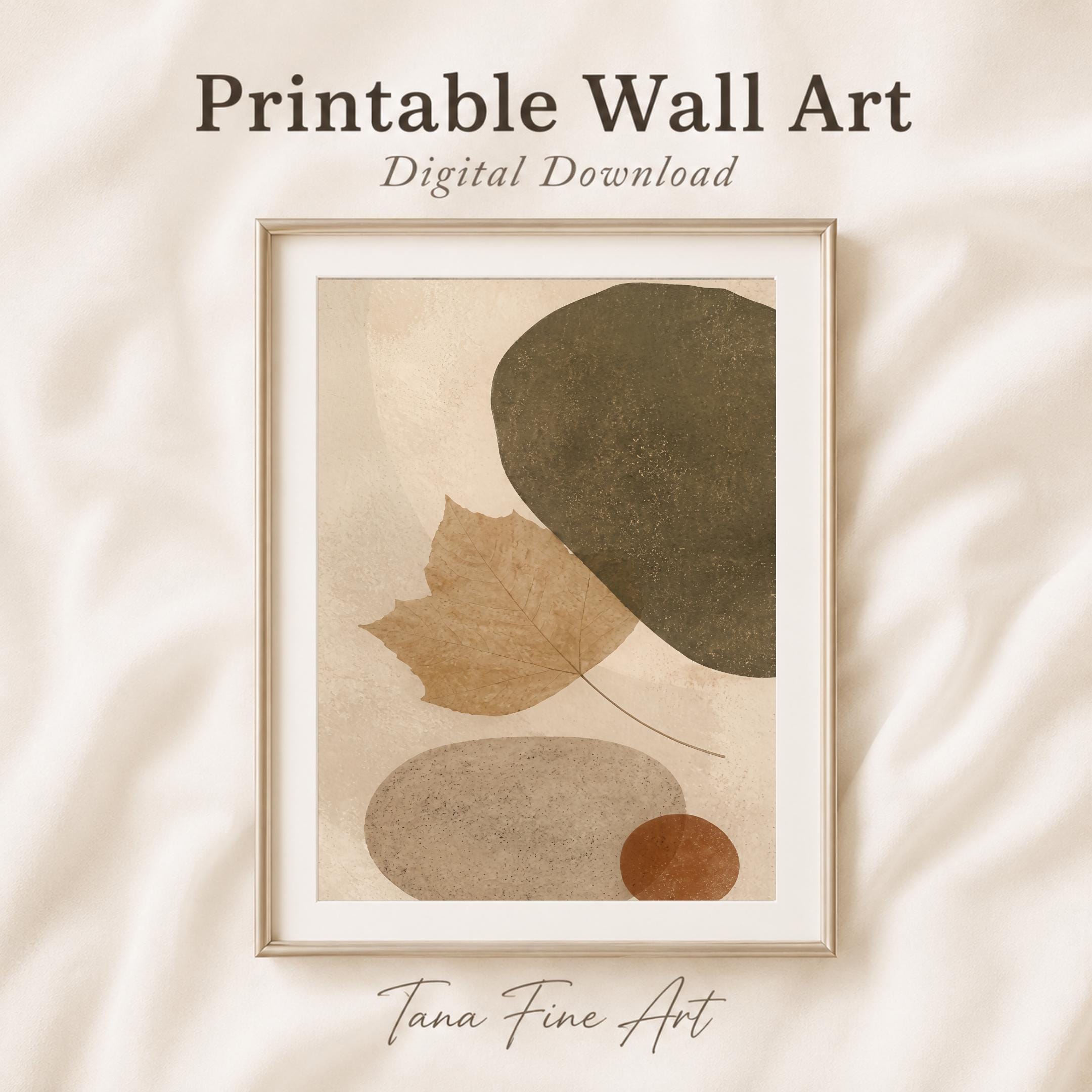 Neutral Abstract Landscape Printable Wall Art Set, Minimalist Botanical Beige Home Decor Digital Download — image 7
