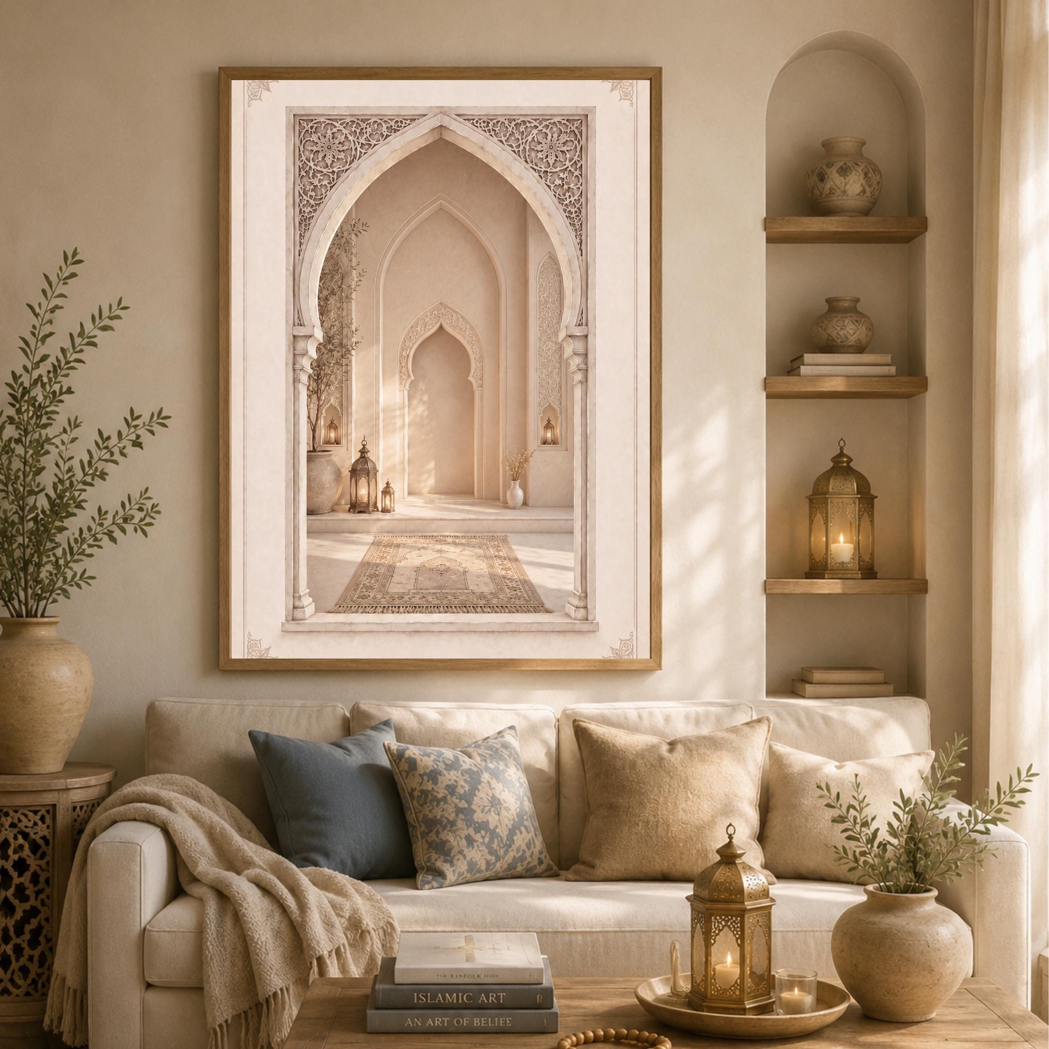 Quiet Prayer Interior — Islamic Arch Art — image 5