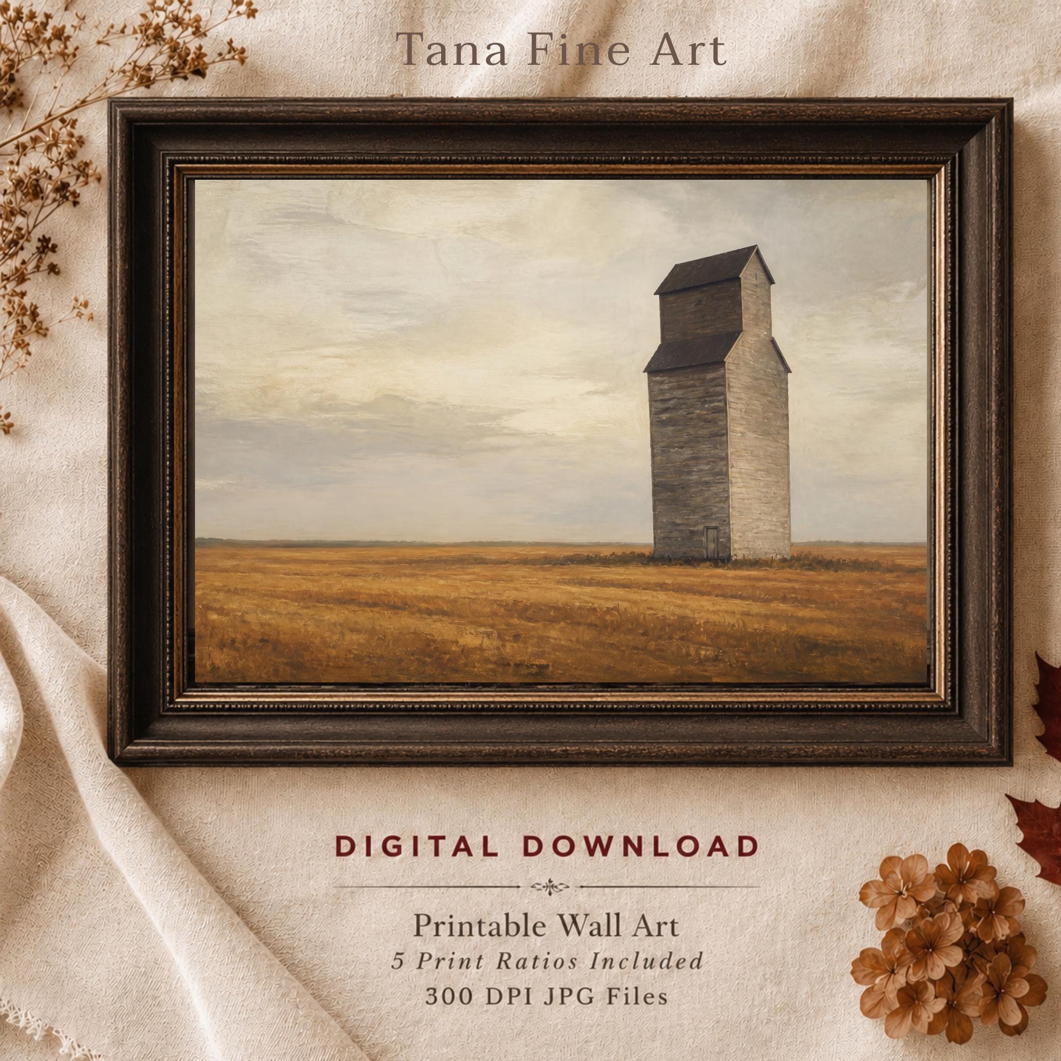 Rustic Farmhouse Wall Art | Prairie Landscape Print | Vintage Country Printable Digital Download