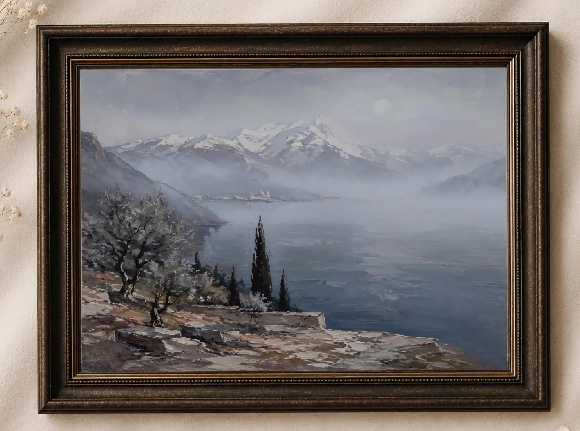 Blue Lake beneath Misty Alpine Peaks — image 2