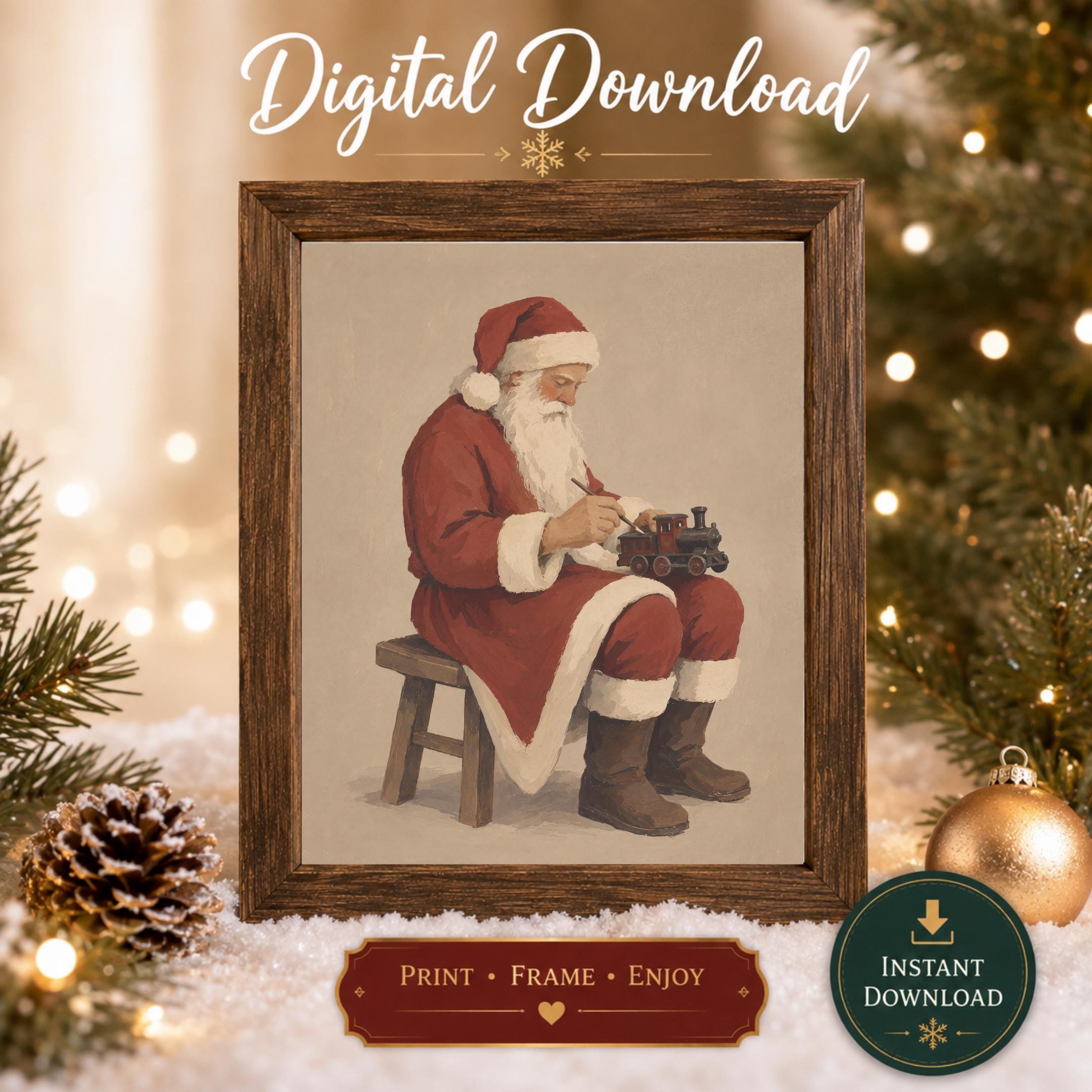 Santa at Work on a Toy Train — image 5