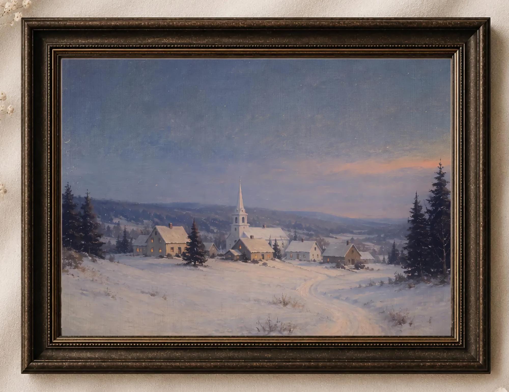 Village Lights at Winter Blue Hour — image 2