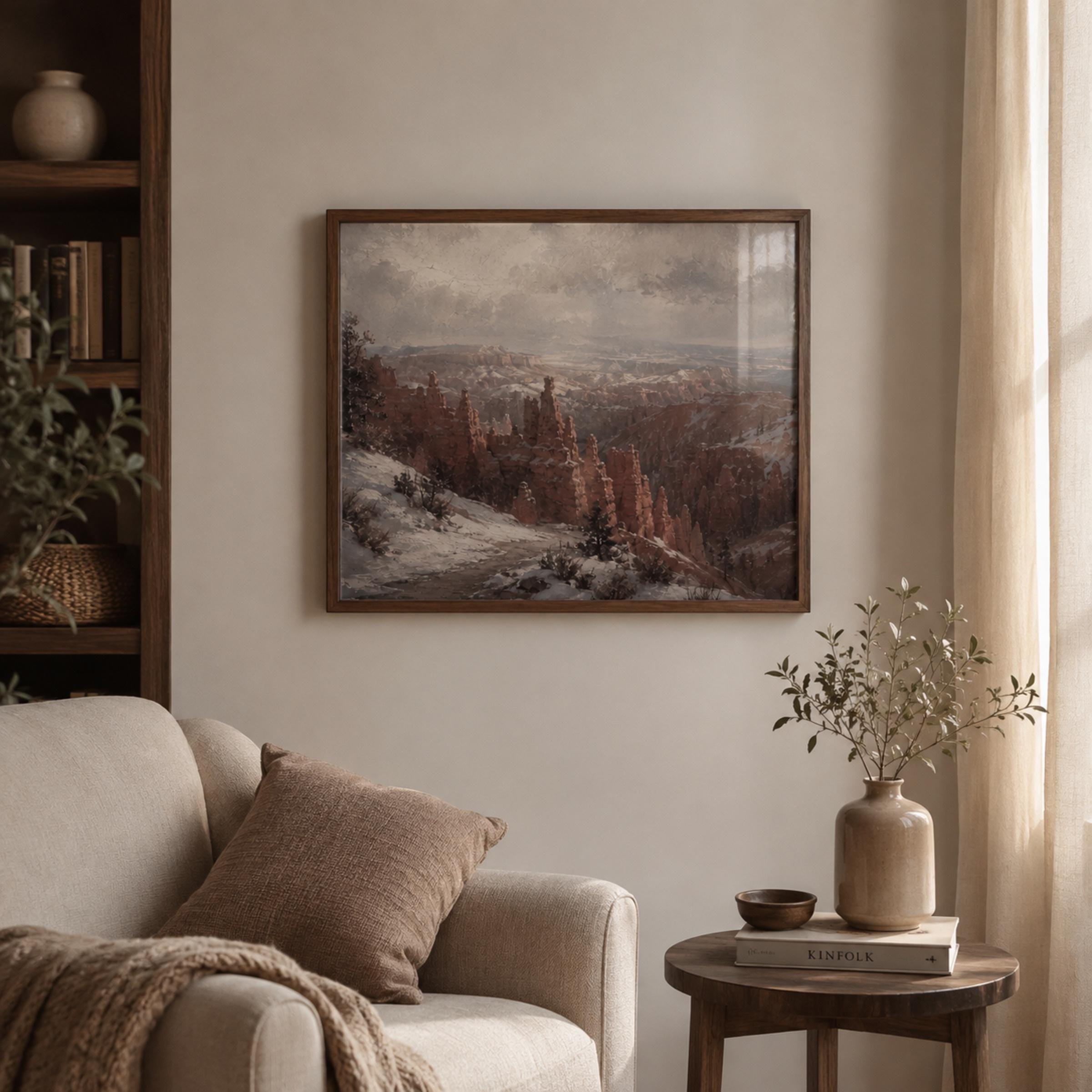 Canyon Landscape Wall Art | Winter Southwest Desert Print | Vintage Nature Printable Digital Download — image 3