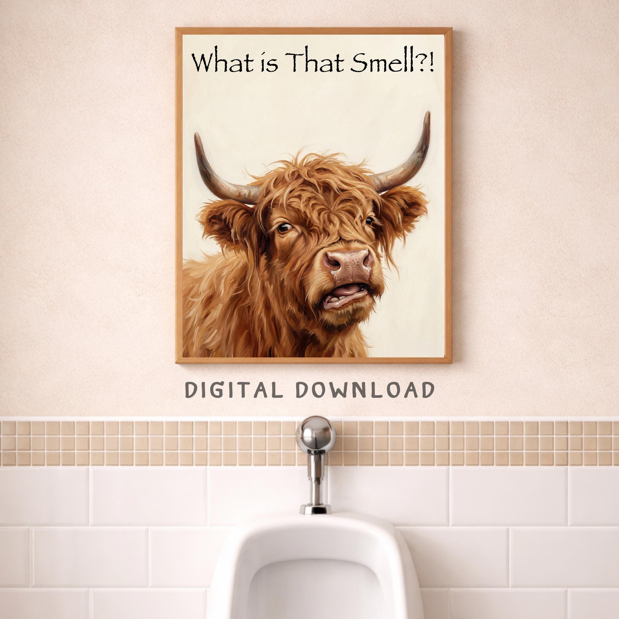 Funny Highland Cow Bathroom Prints  | Farmhouse Guest Bathroom Decor  (Digital Download) — image 7