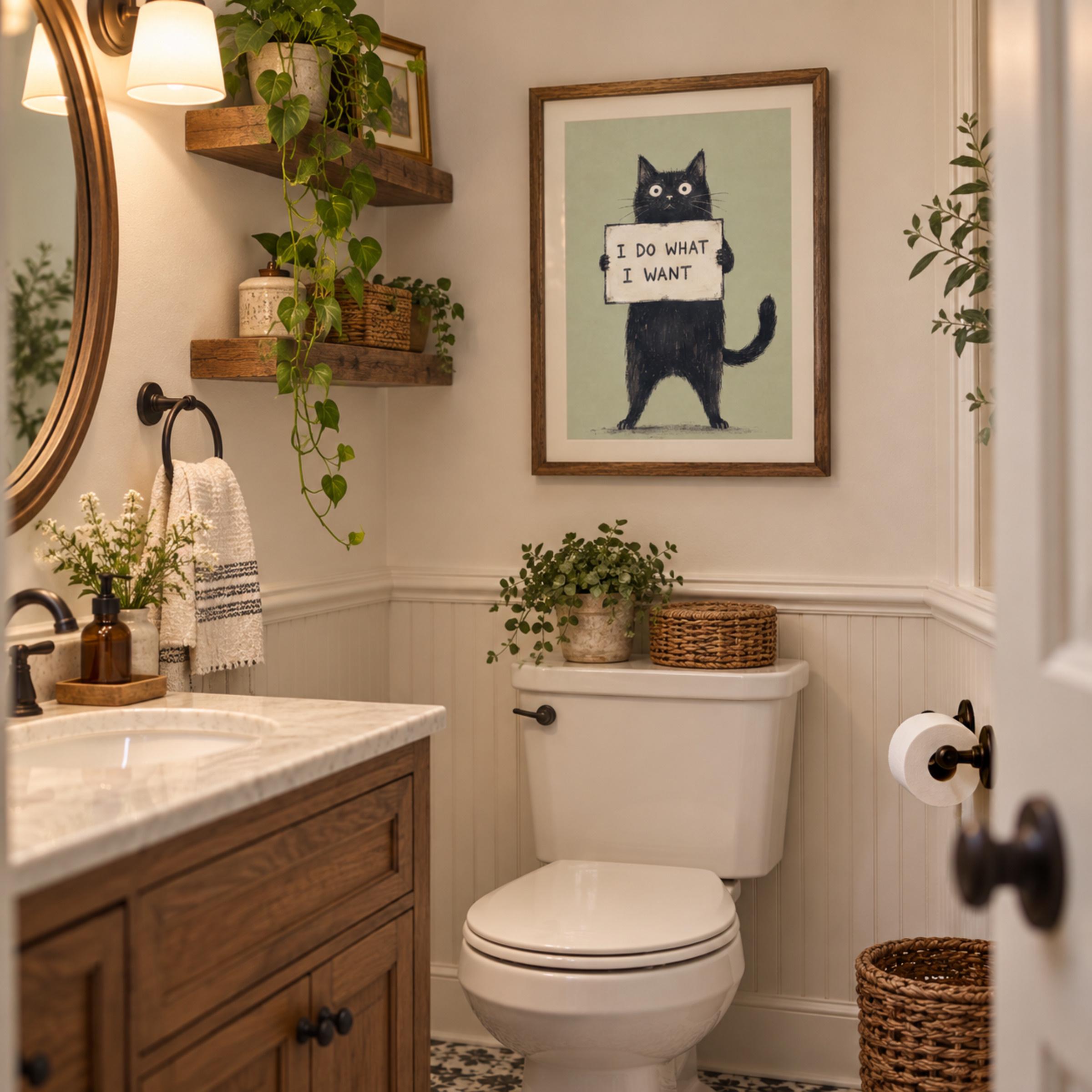 Funny Black Cat Quote Wall Art | Cat Lover Printable Digital Download — image 3