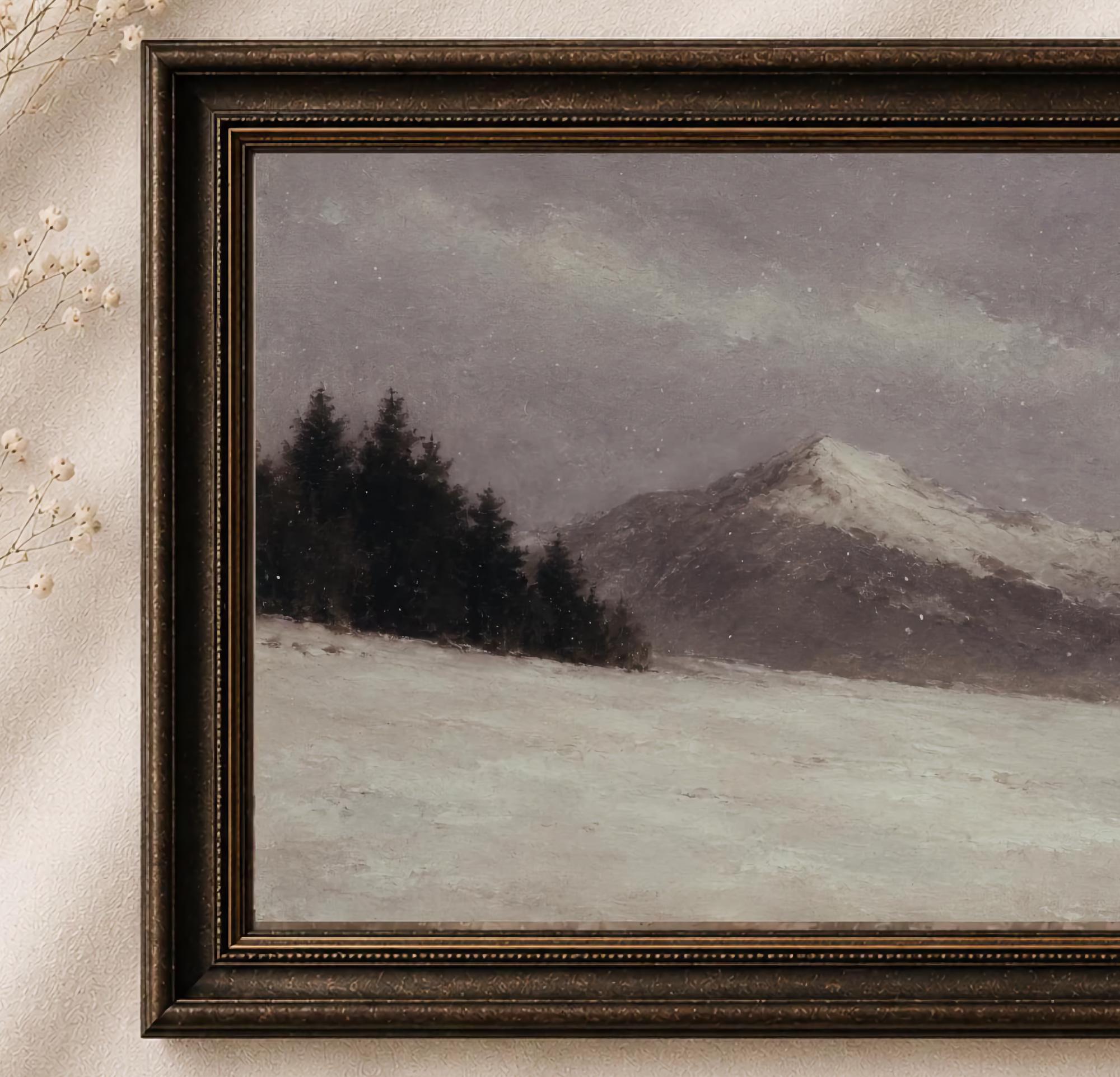 Mountain Peak beneath a Gray Winter Sky — image 2