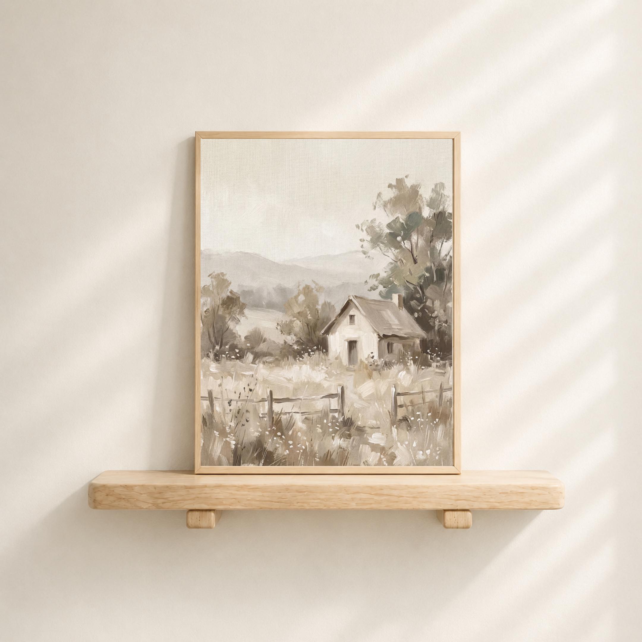 Neutral Farmhouse Landscape Wall Art Printable | Cottage Wall Decor (Digital Download) — image 5