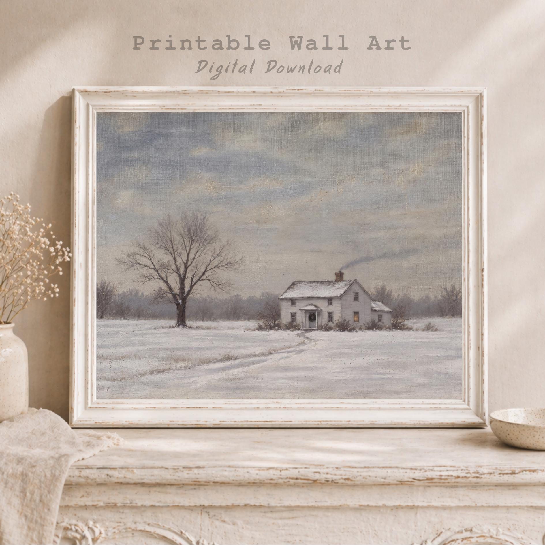 White Farmhouse in the Snow — image 9