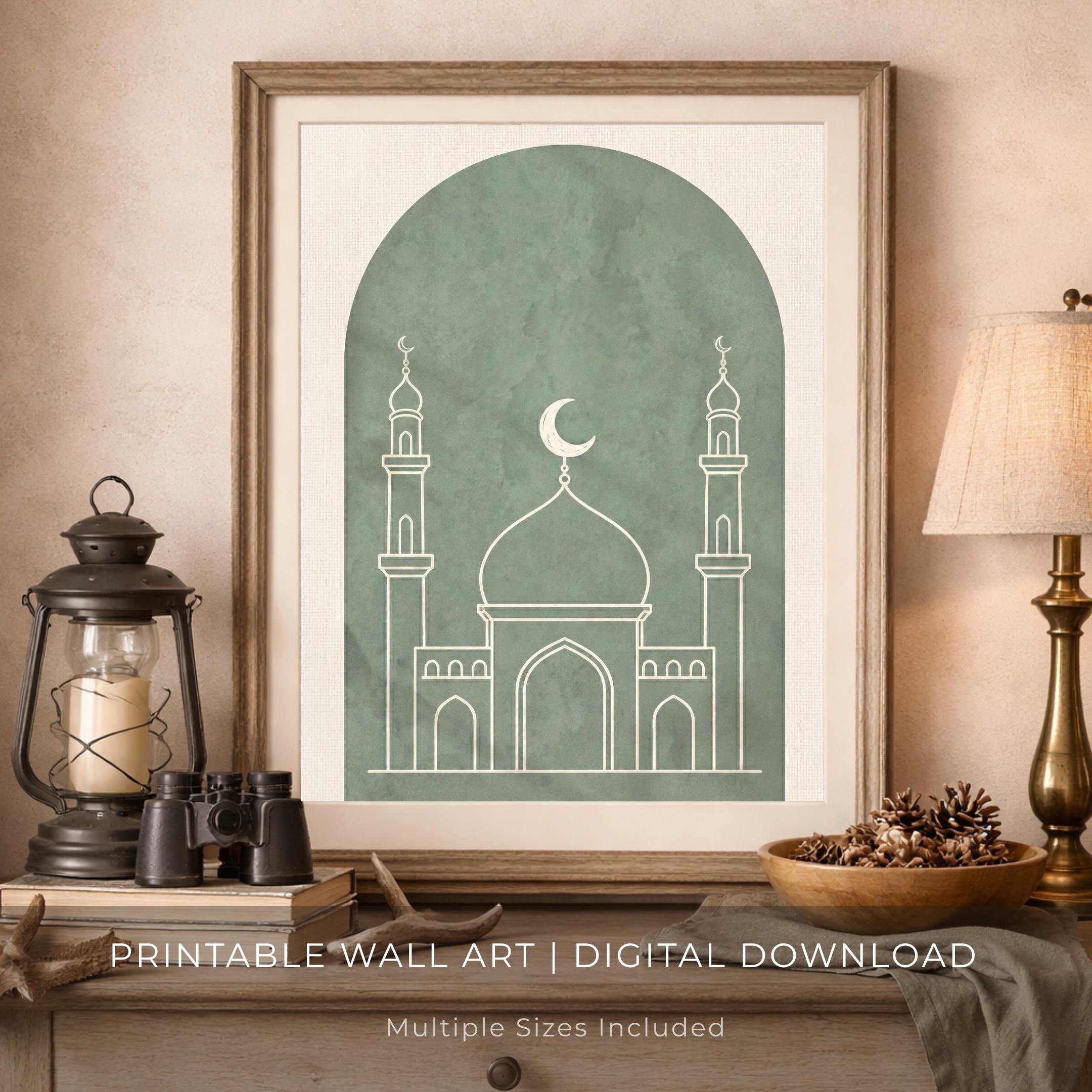 Minimal Mosque Lines within a Sage Arch — image 5